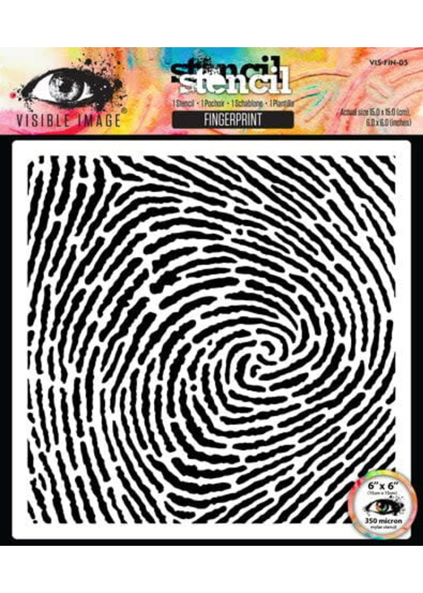 Time To Fly 6x6 Inch Stencil Fingerprint (VIS-FIN-03)