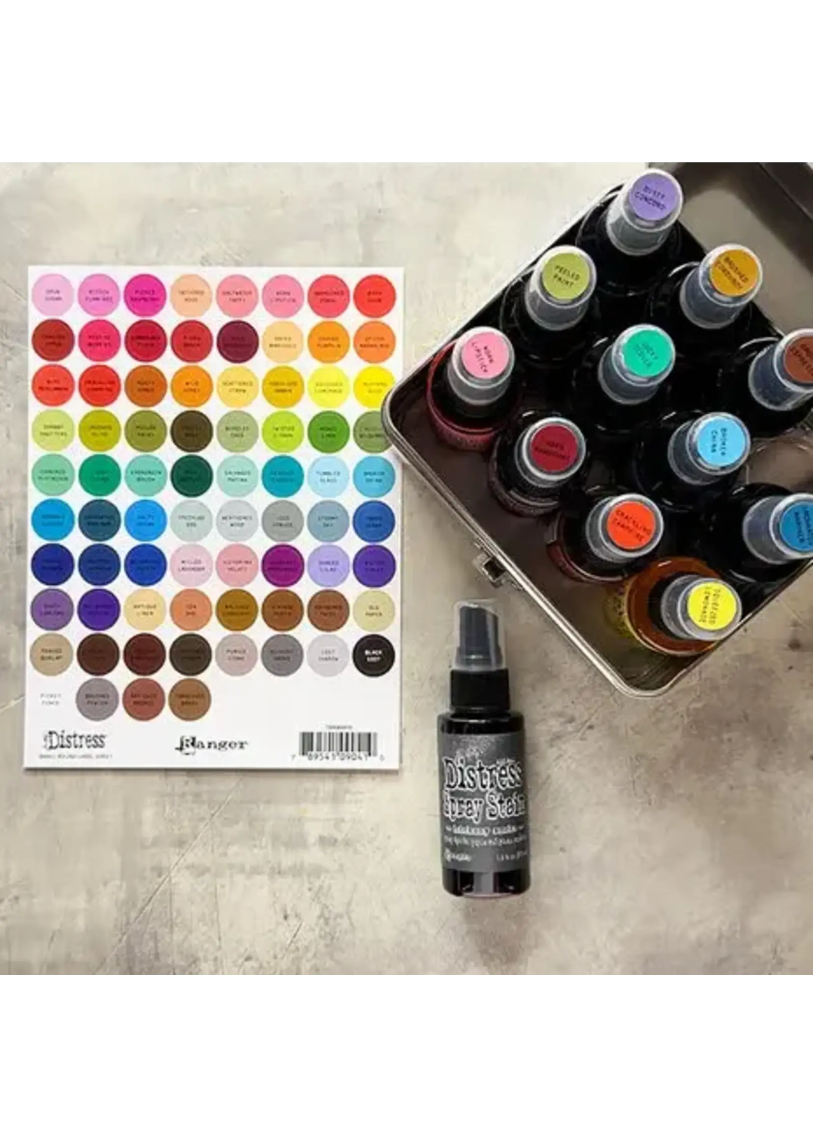 Tim Holtz Distress Small Round Label Sheet Black (TDA90410)