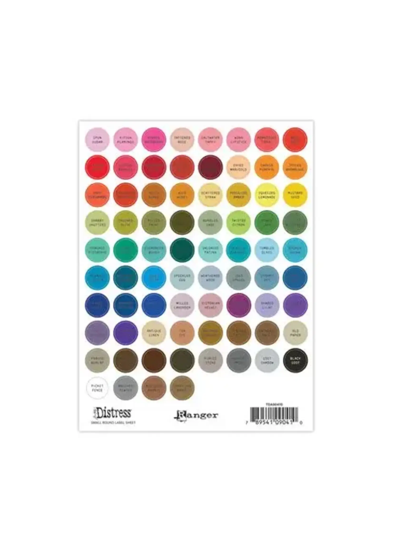 Tim Holtz Distress Small Round Label Sheet Black (TDA90410)