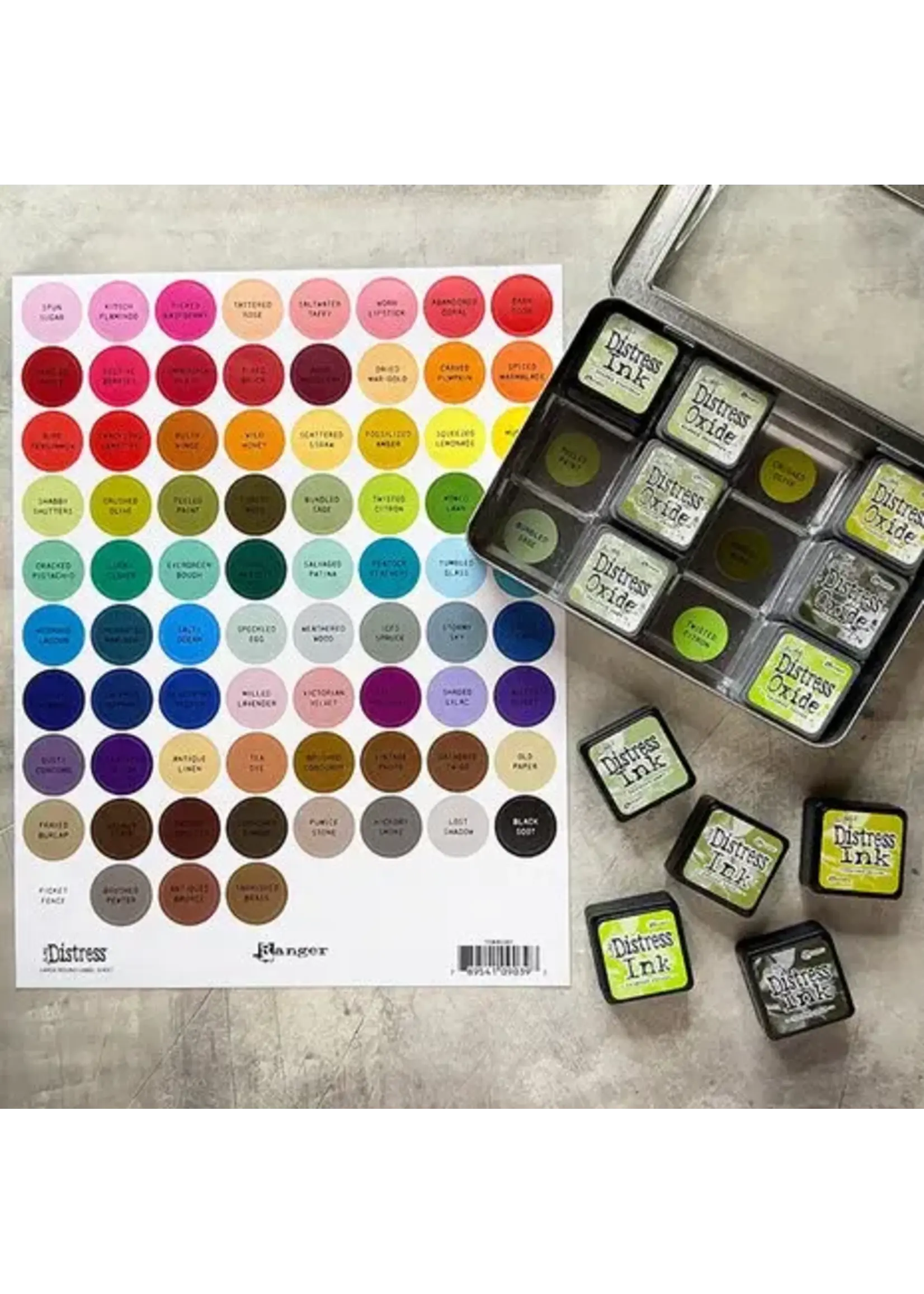 Tim Holtz Distress Large Round Label Sheet Black (TDA90397)