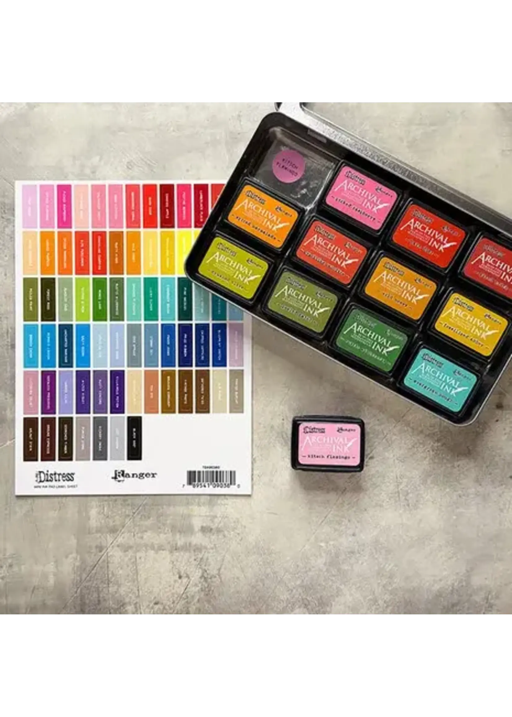 Tim Holtz Distress Mini Ink Pad Label Sheet White (TDA90380)