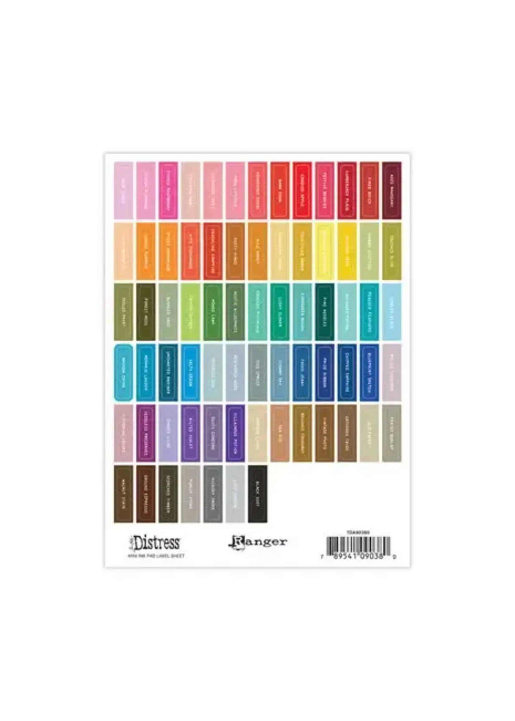 Tim Holtz Distress Mini Ink Pad Label Sheet White (TDA90380)