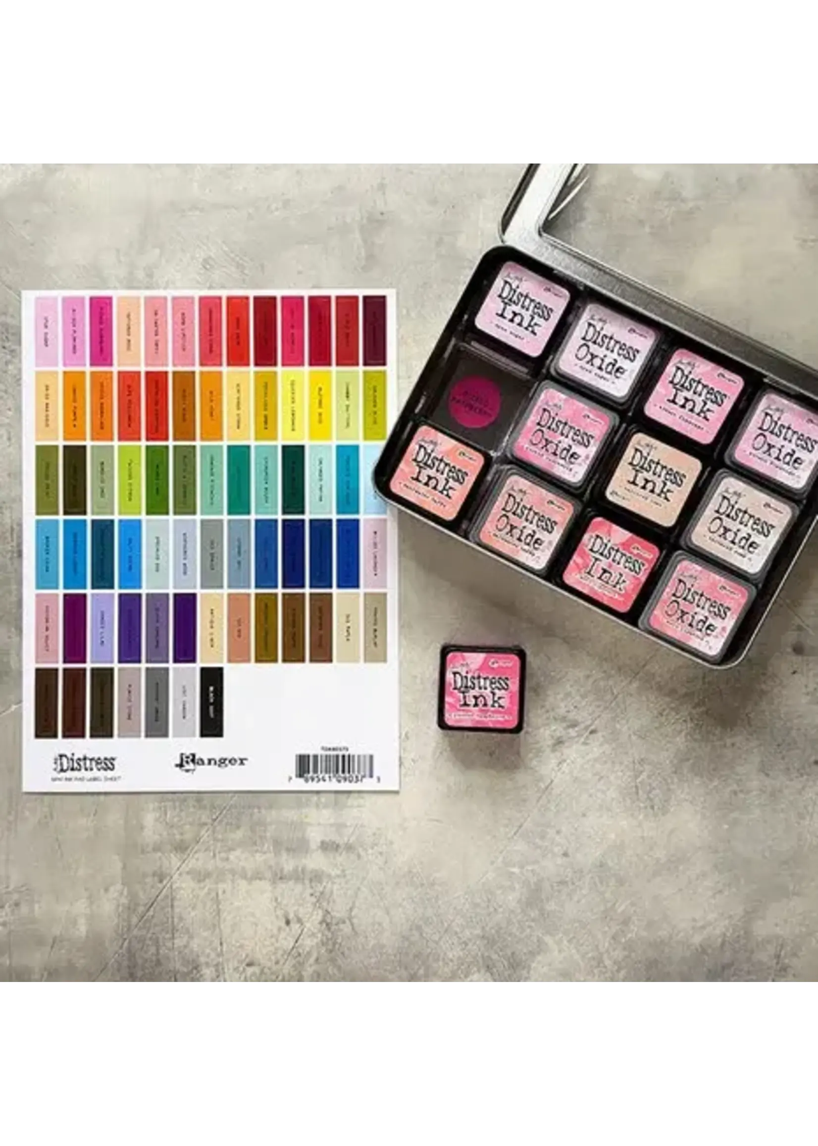 Tim Holtz Distress Mini Ink Pad Label Sheet Black (TDA90373)