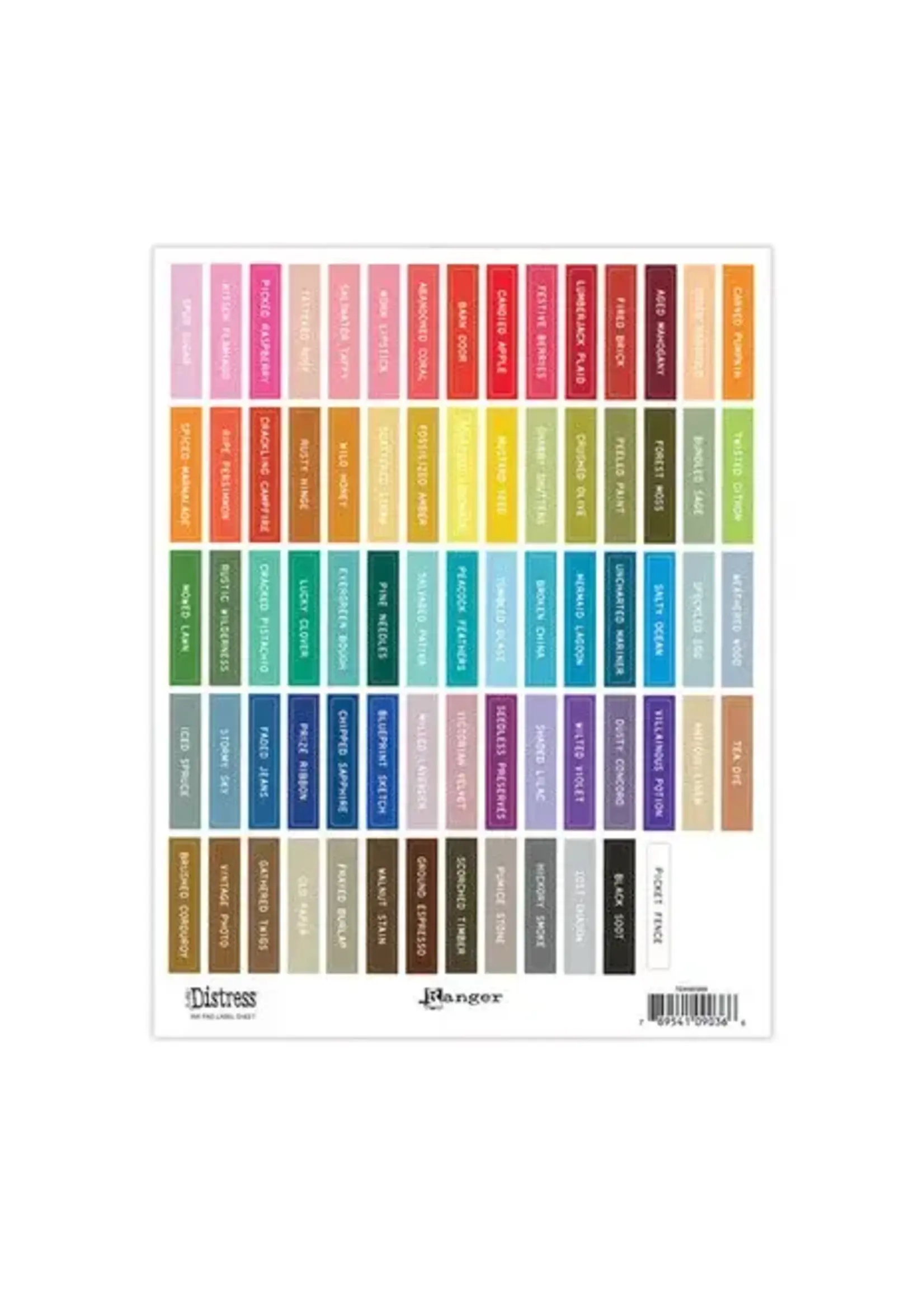 Tim Holtz Distress Ink Pad Label Sheet White (TDA90366)