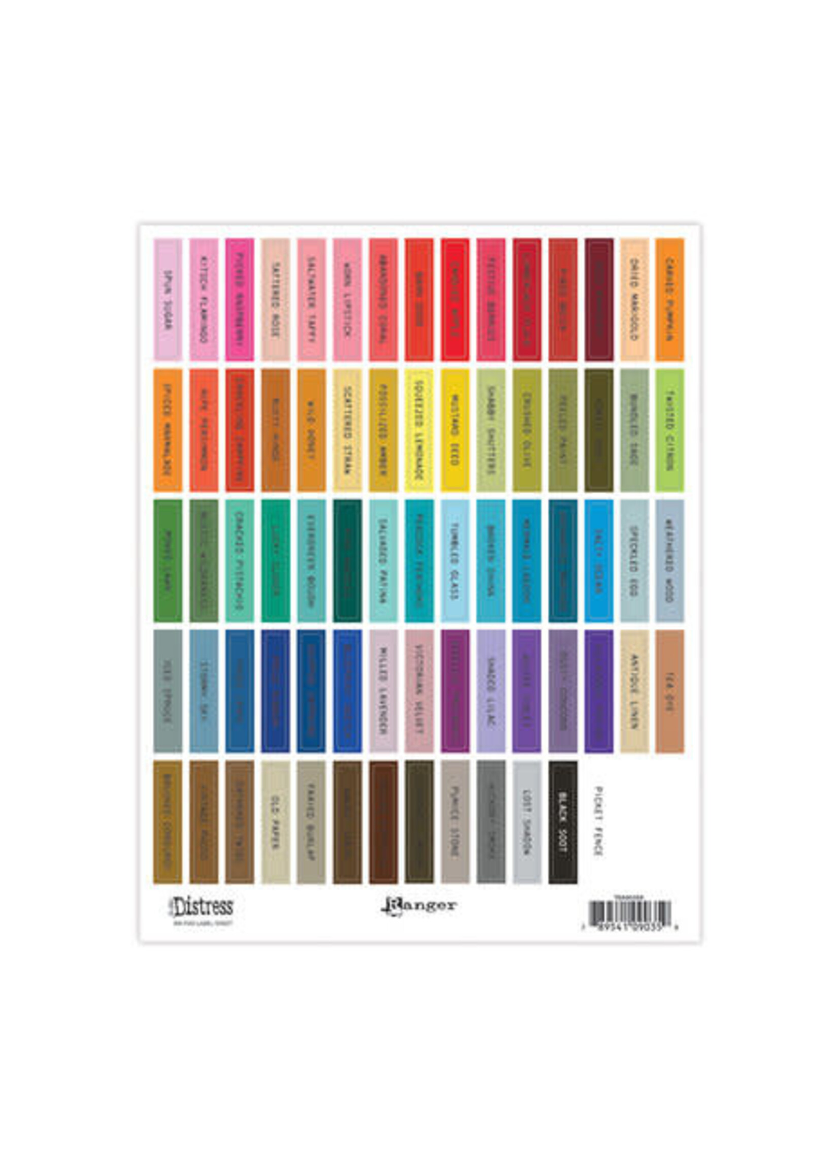 Tim Holtz Distress Ink Pad Label Sheet Black (TDA90359)