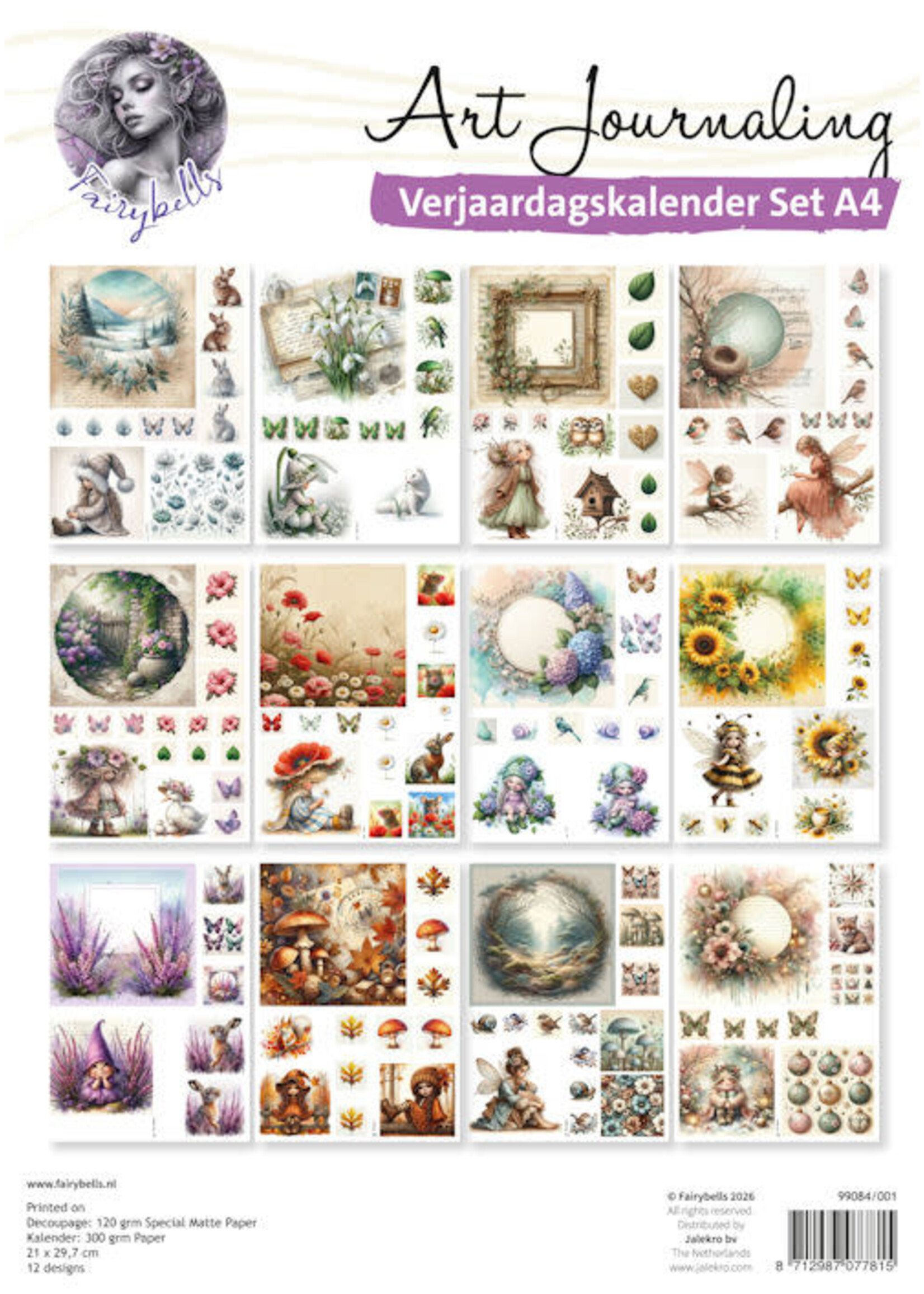 Fairybells verjaardagskalender set A4