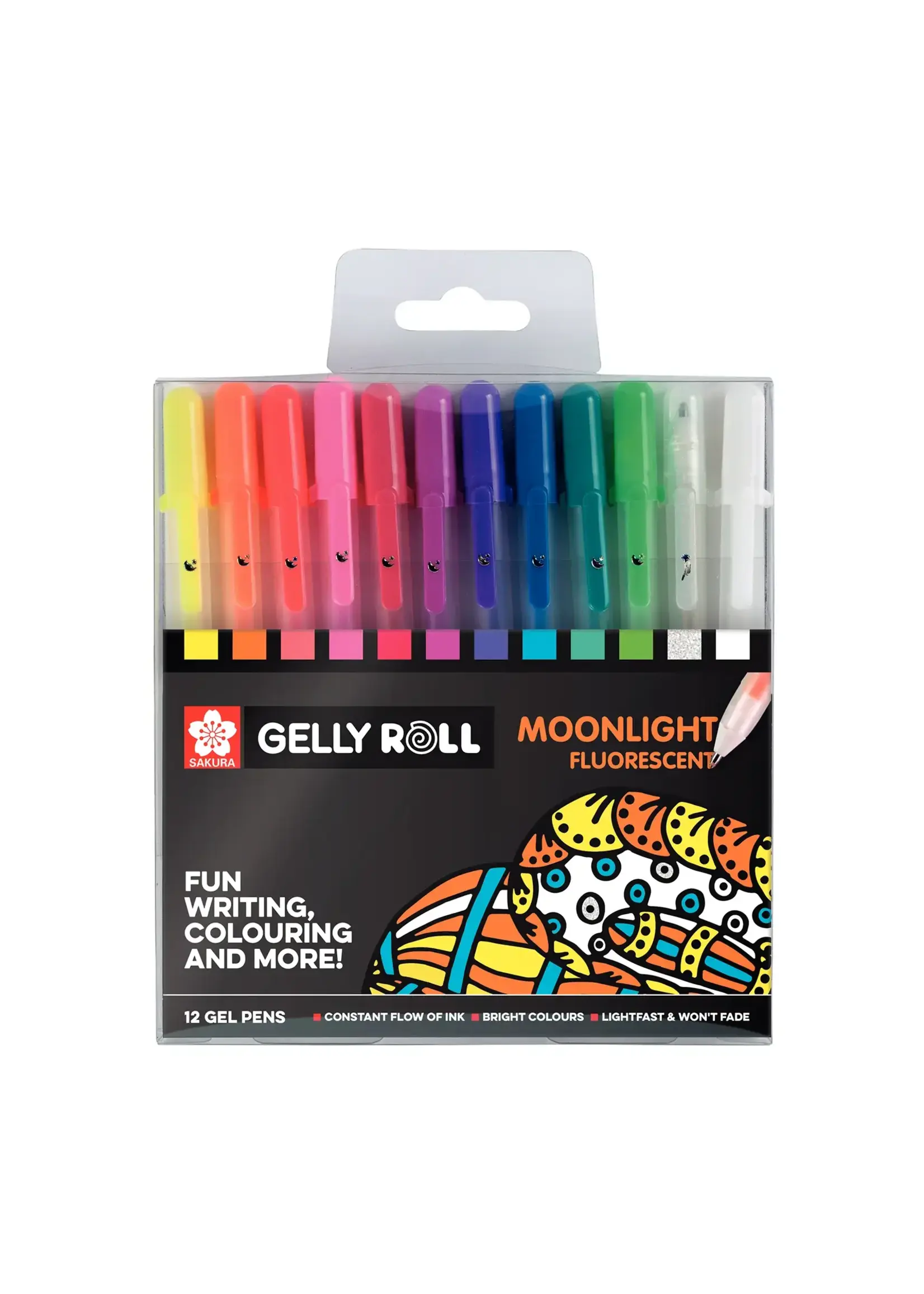 Sakura • Gelly roll gelpen Moonlight fluorescent 12stuks Sakura POXPGBMOO12