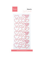 CA3222 - Hearts rhinestones - light pink