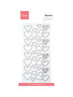 CA3221 - Hearts rhinestones - silver