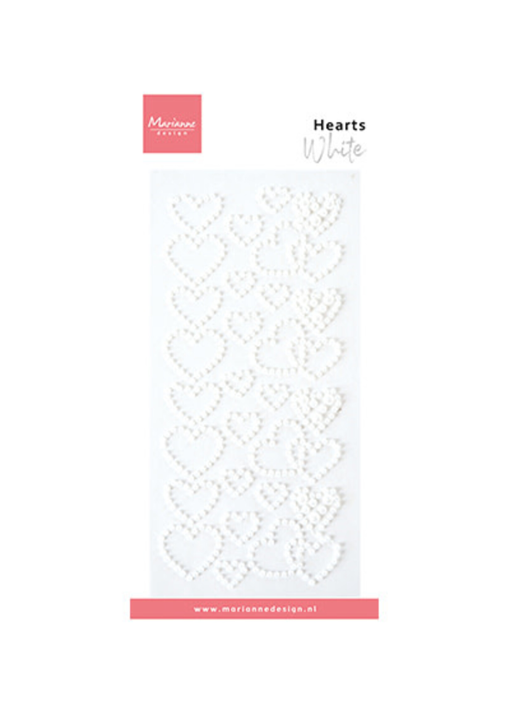 CA3219 - Hearts pearls - white