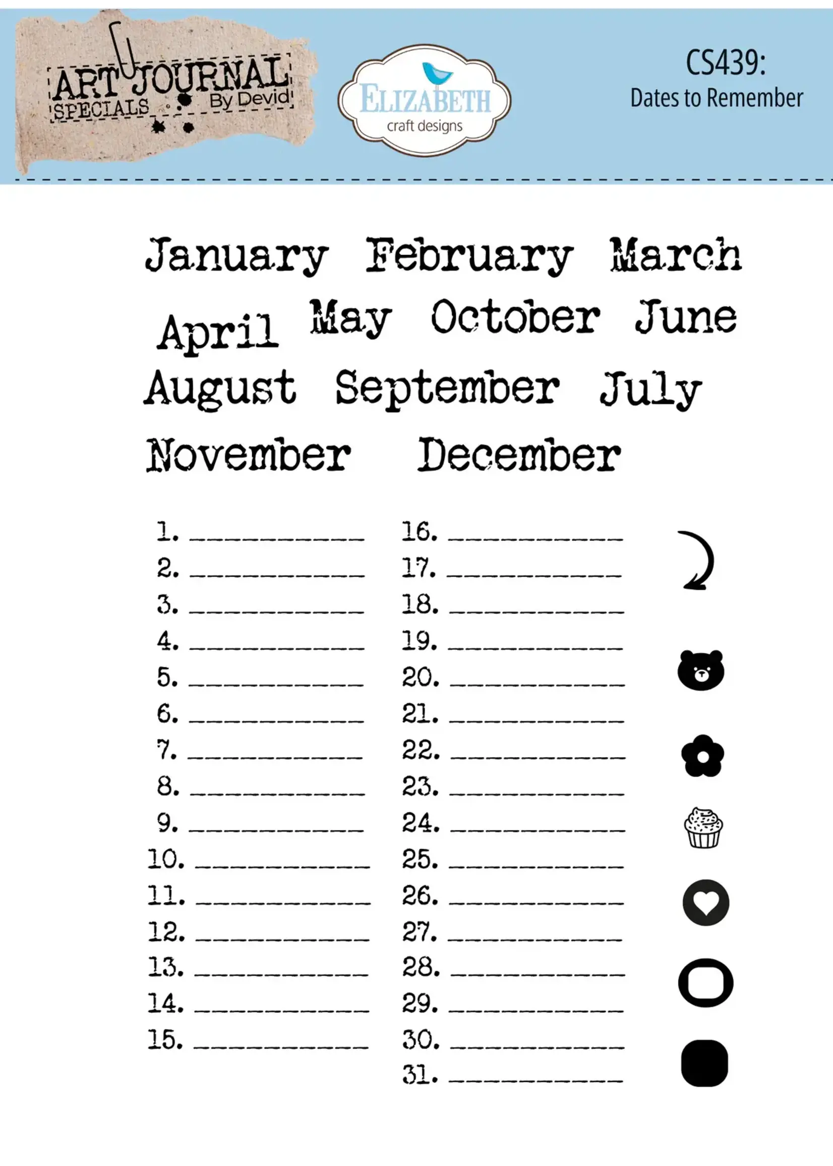 Data om te onthouden Kunsttijdschrift SpecialsSKU:  CS439