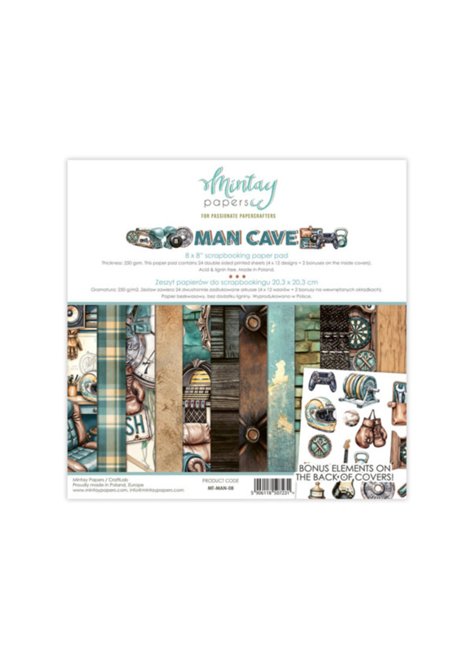 8 x 8 Papierblok - Man Cave