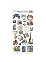 6 x 12 papieren stickers - Man Cave - Elementen