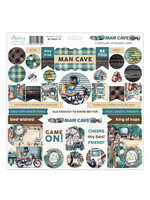 12 x 12 Chipboard Ephemera Vel - Man Cave leverbaar rond 15 maart