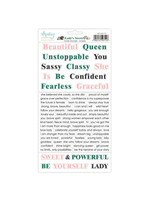 6 x 12 papieren stickers - Lady's Secret - Woorden