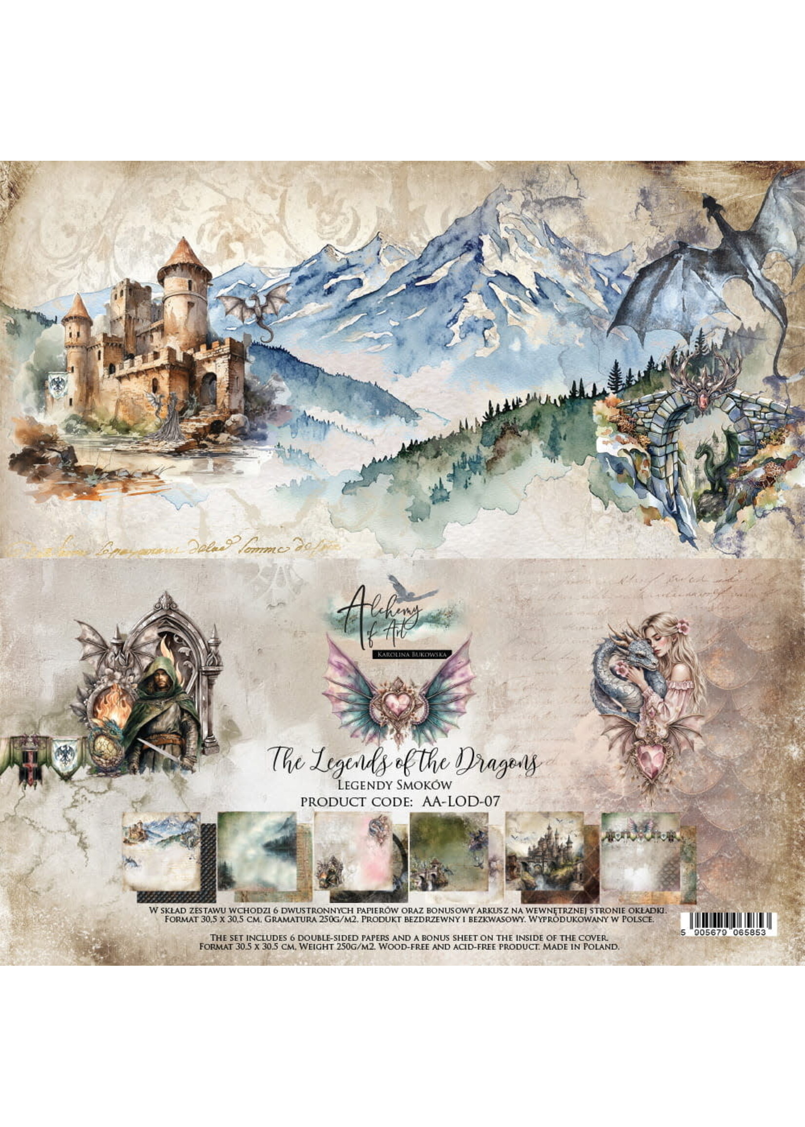 The Legends of the Dragons 12X12 Zestaw papierów do scrapbookingu AA-LOD-07