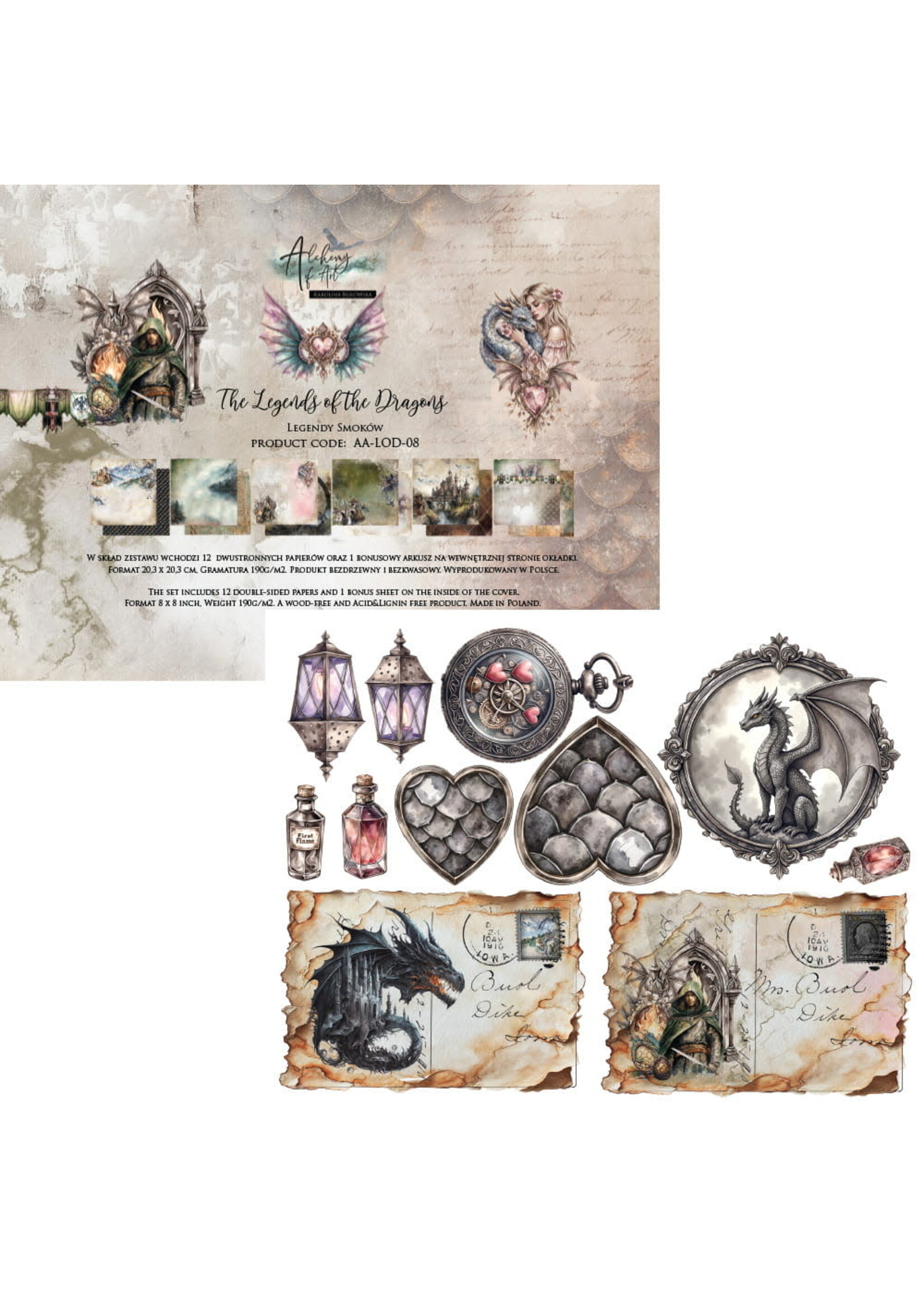 The Legends of the Dragons 12X12 Zestaw papierów do scrapbookingu AA-LOD-07
