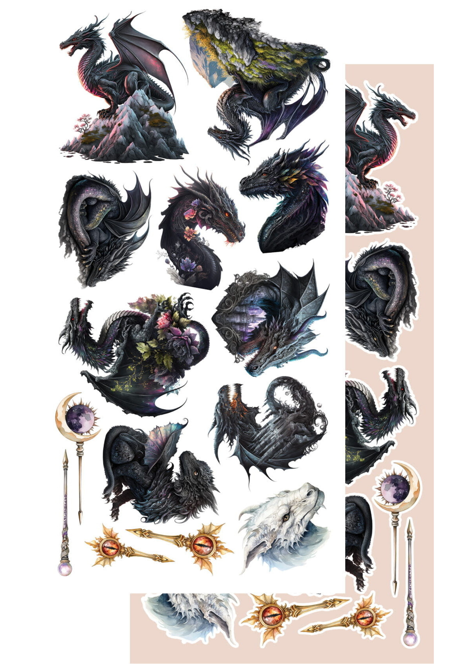 The Legends of the Dragons 6X12 Zestaw dodatków do samodzielnego wycięcia Legendy smoków AA-LOD-10