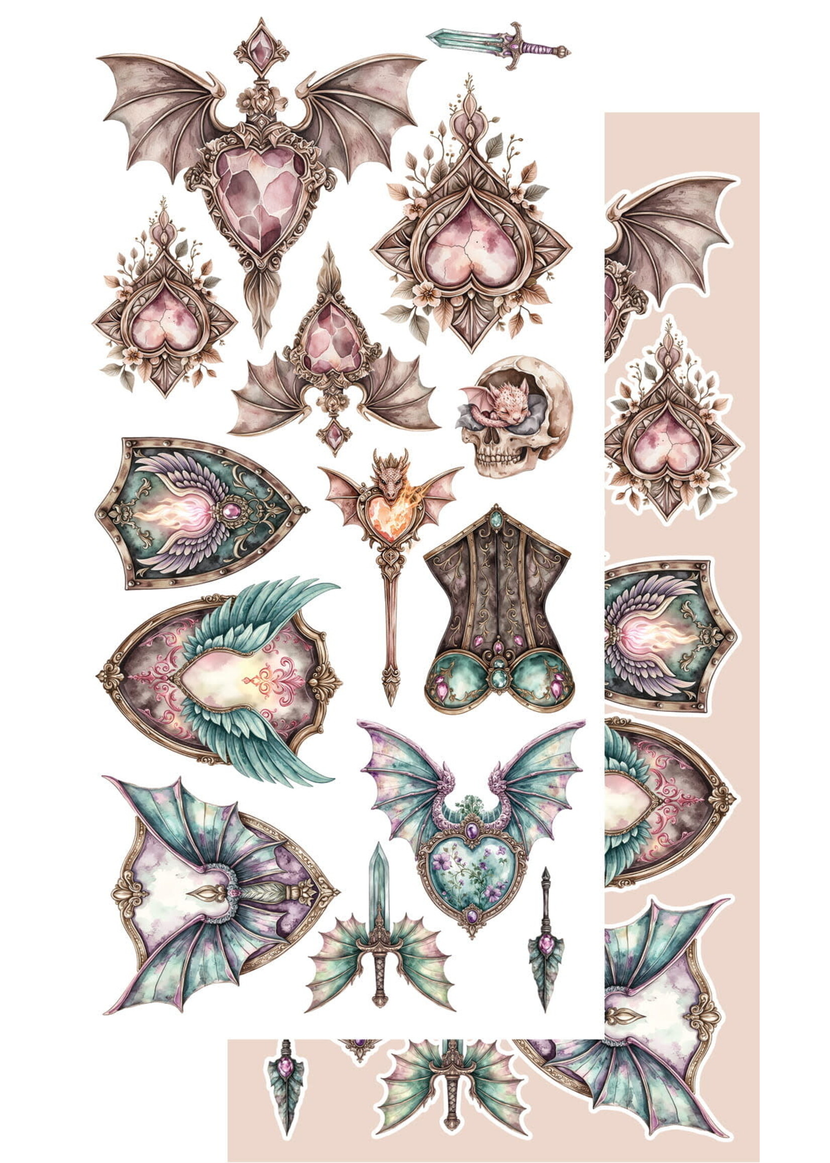 The Legends of the Dragons 6X12 Zestaw dodatków do samodzielnego wycięcia Legendy smoków AA-LOD-10