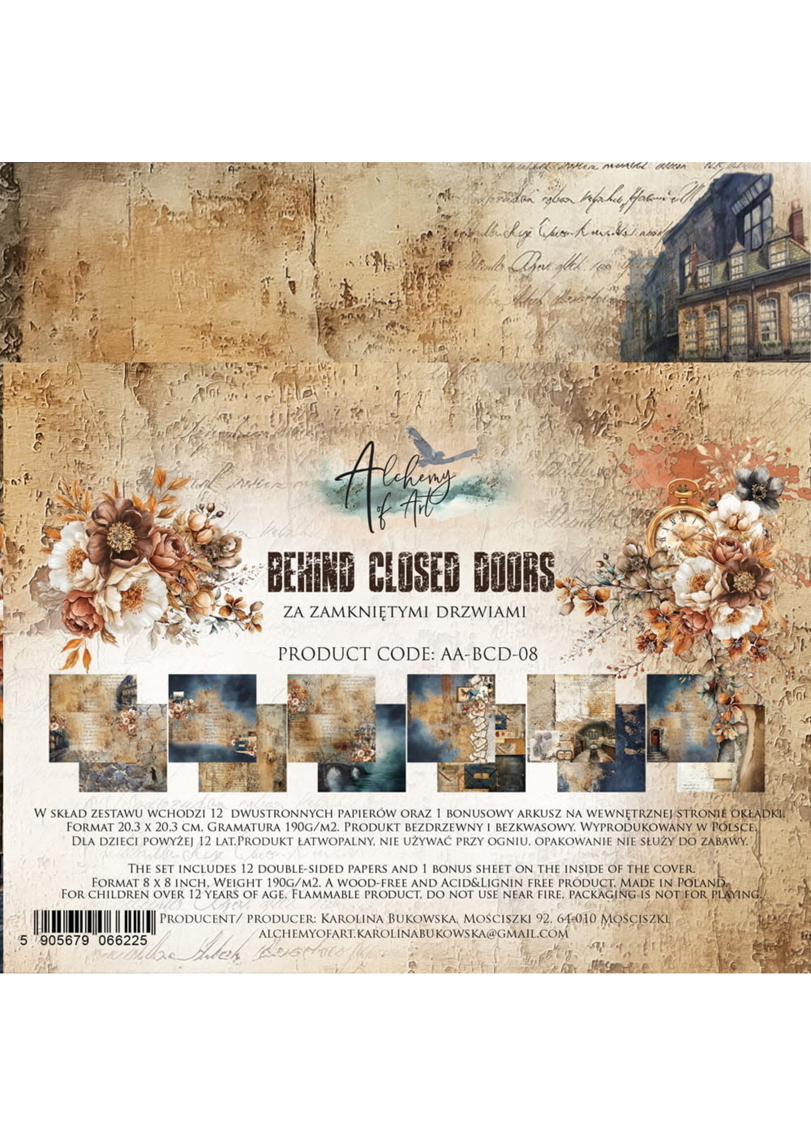 Behind Closed Doors Zestaw papierów do scrapbookingu 8X8 AA-BCD-08