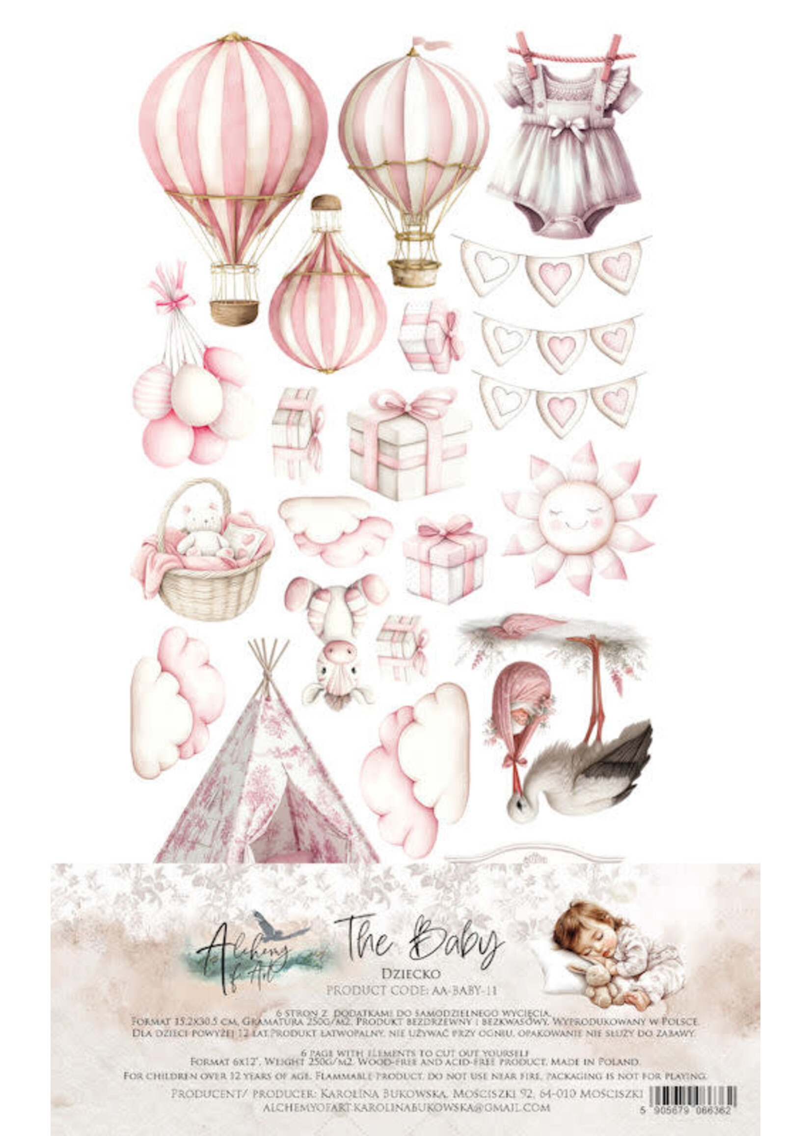 Alchemy of Art - 15x30 cm (6x12) set - Baby  Girl 11