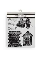 Family Thick Stencil 20x25cm House and Mice (KSTD196)