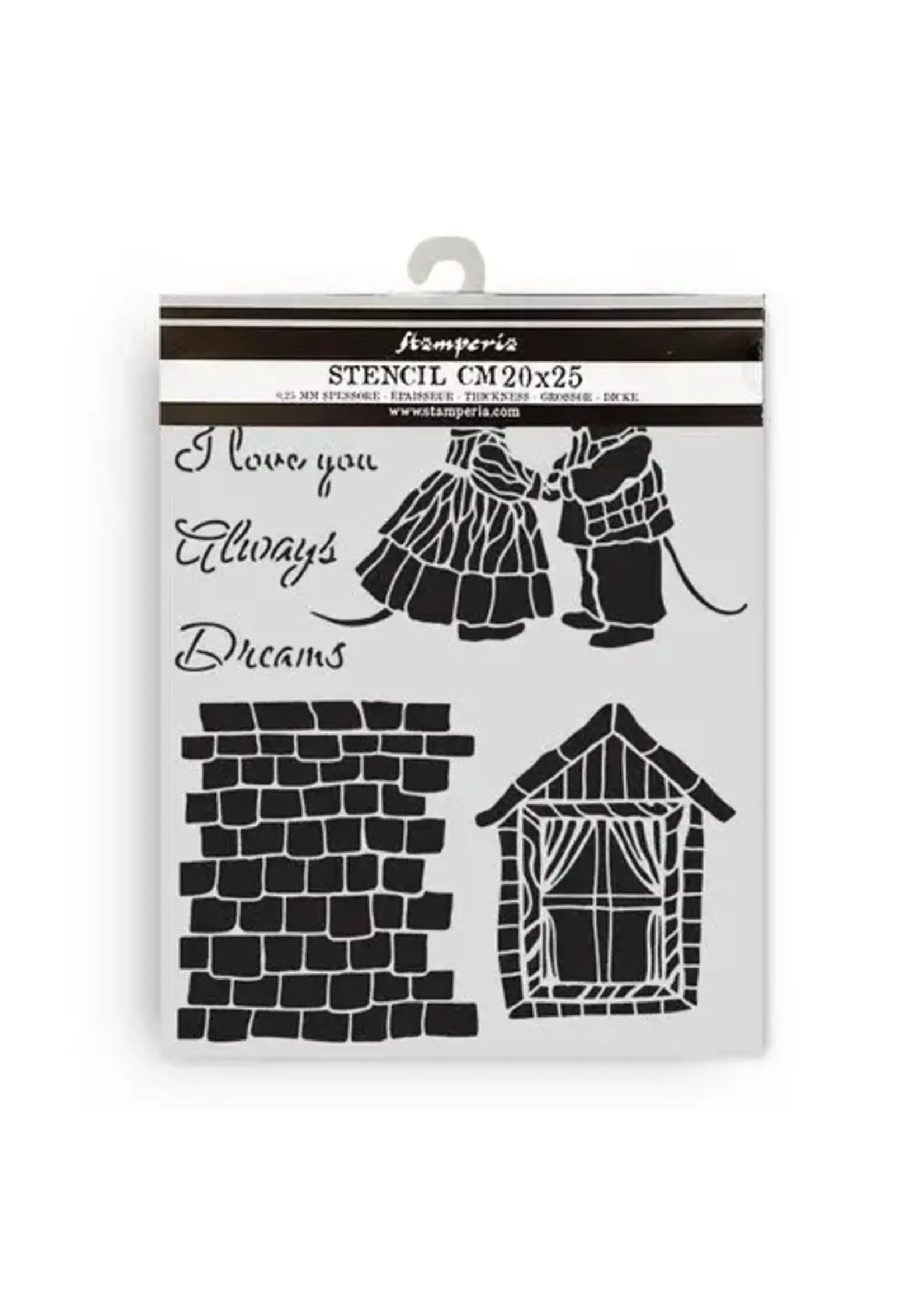 Family Thick Stencil 20x25cm House and Mice (KSTD196)