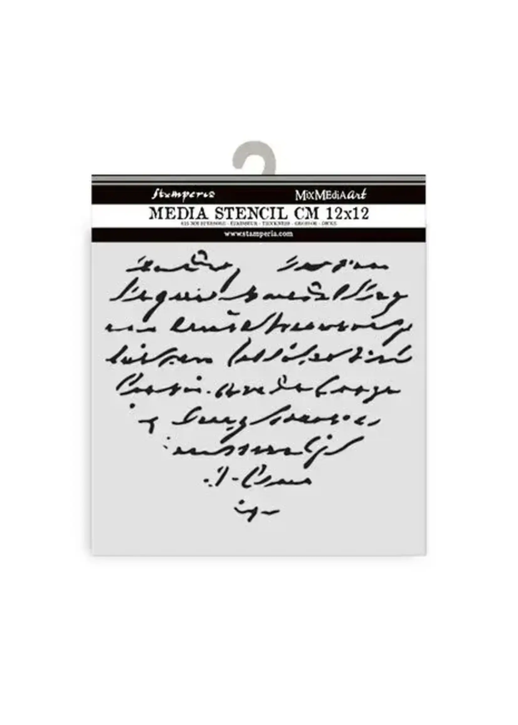 Family Thick Stencil 12x12cm Heart With Writing (KSTDS69)