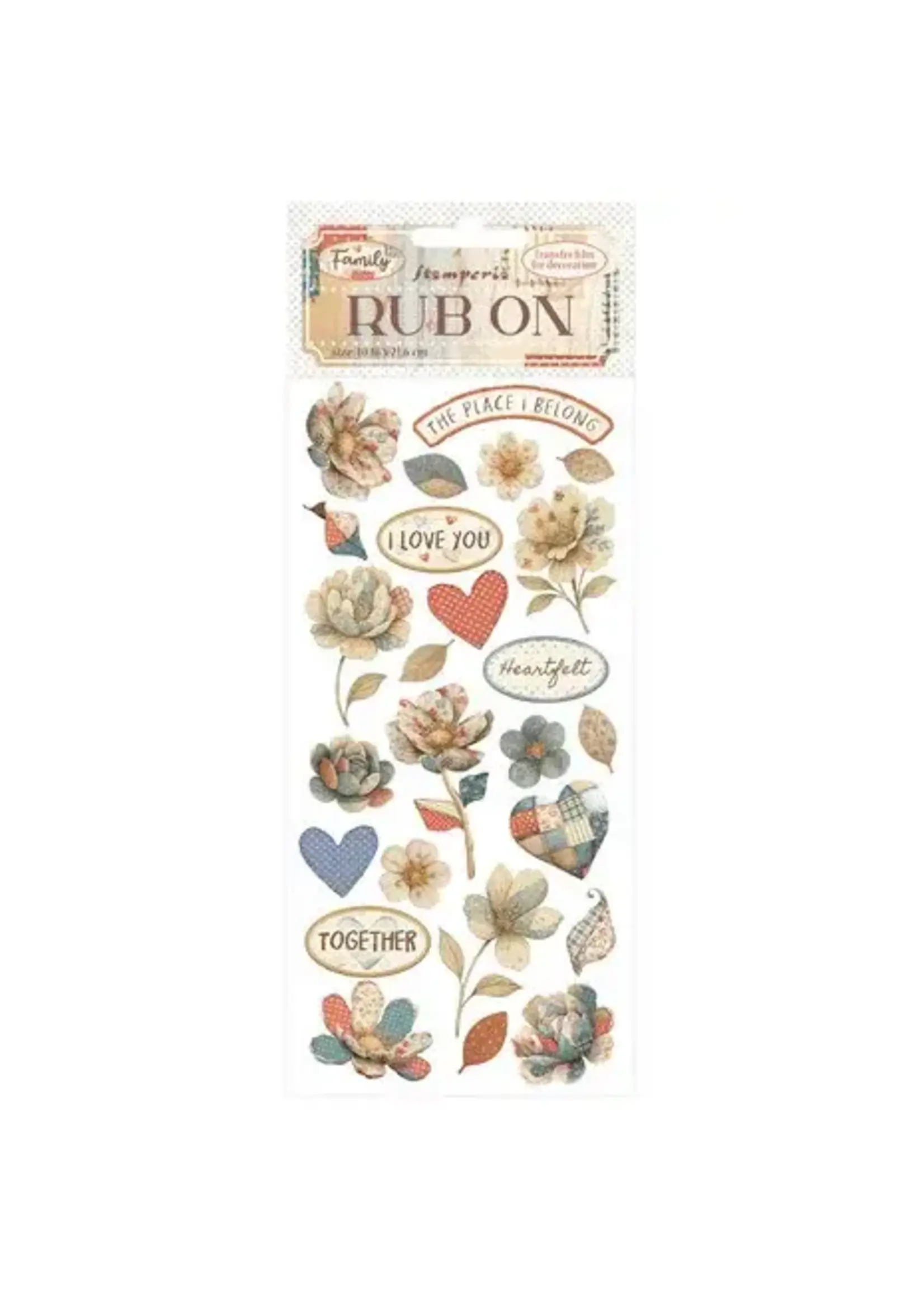 Family Rub-On 8,33x2,36 Inch Patchwork Flowers (DFLRB214)