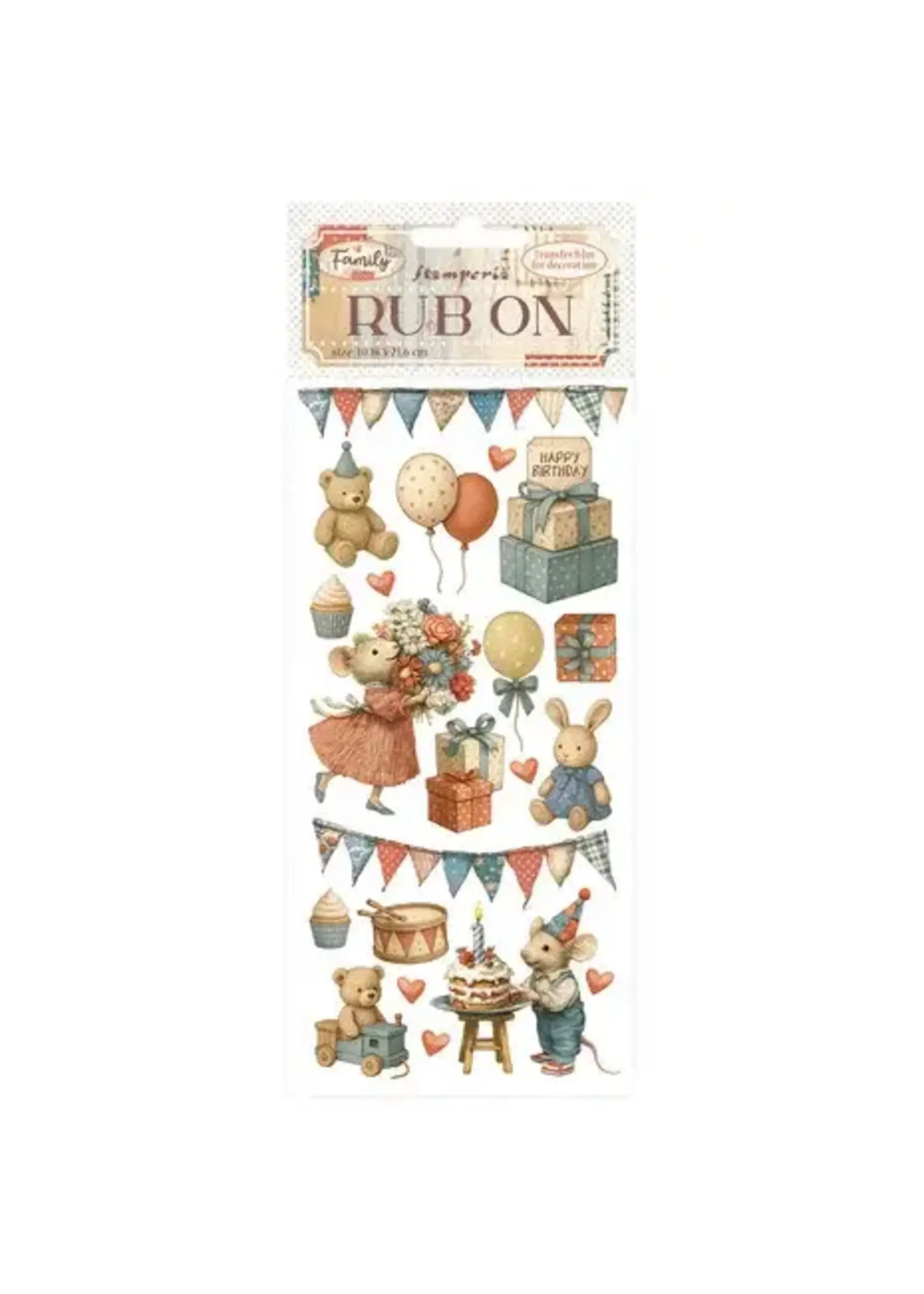 Family Rub-On 8,33x2,36 Inch Party (DFLRB215)