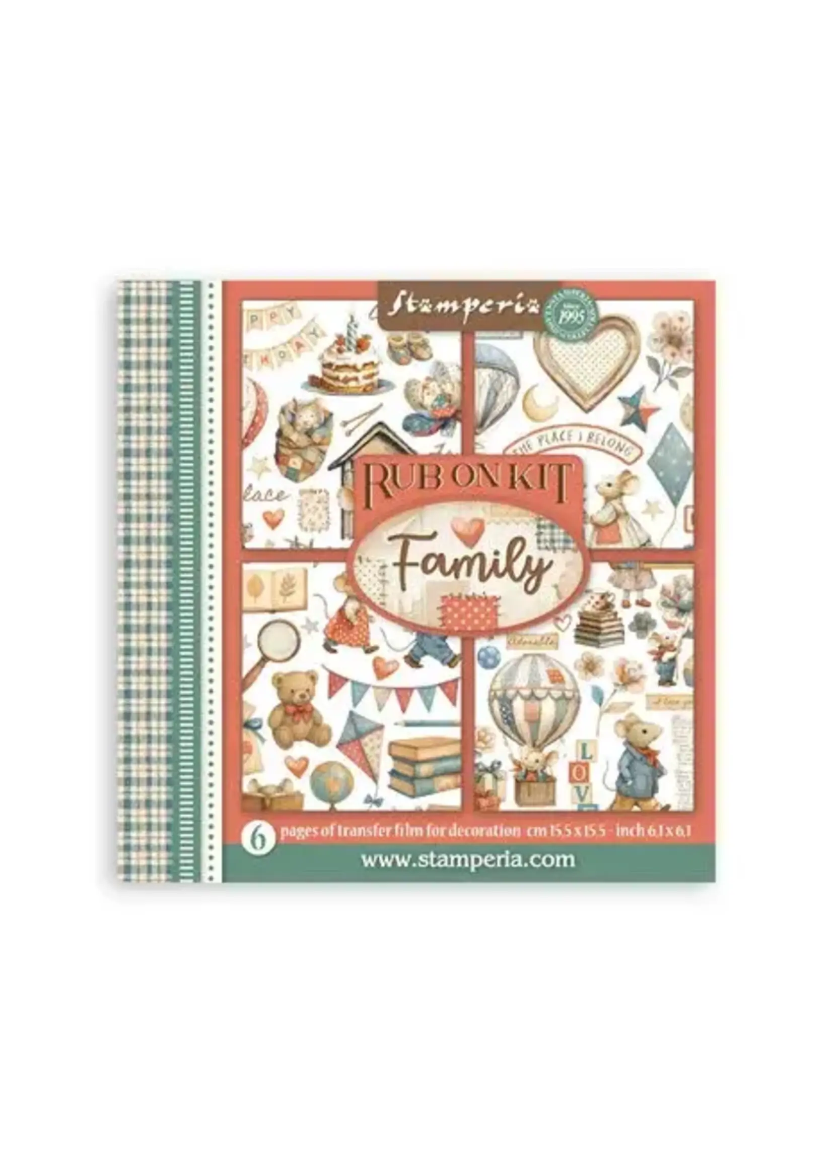 Family Rub-On 6,1x6,1 Inch Assortment (6pcs) (DFLRBX04)