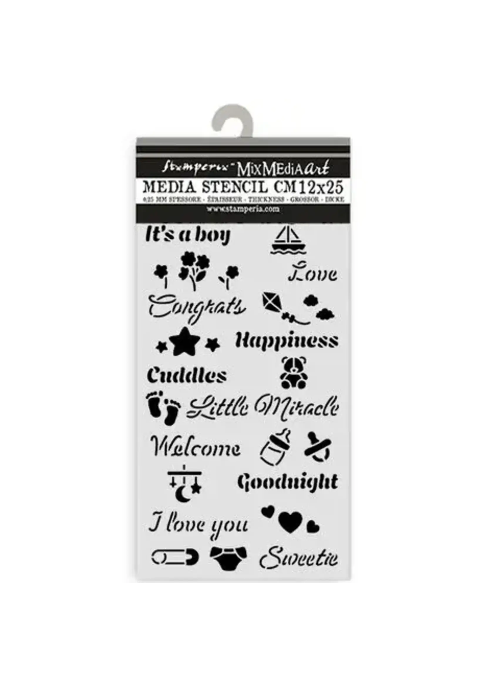 Baby Thick Stencil 12x25cm Quotes (KSTDL144)