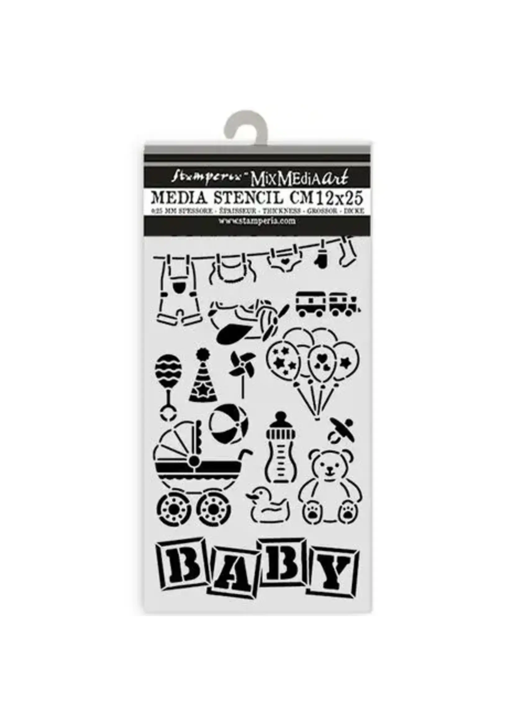 Baby Thick Stencil 12x25cm Elements (KSTDL145)