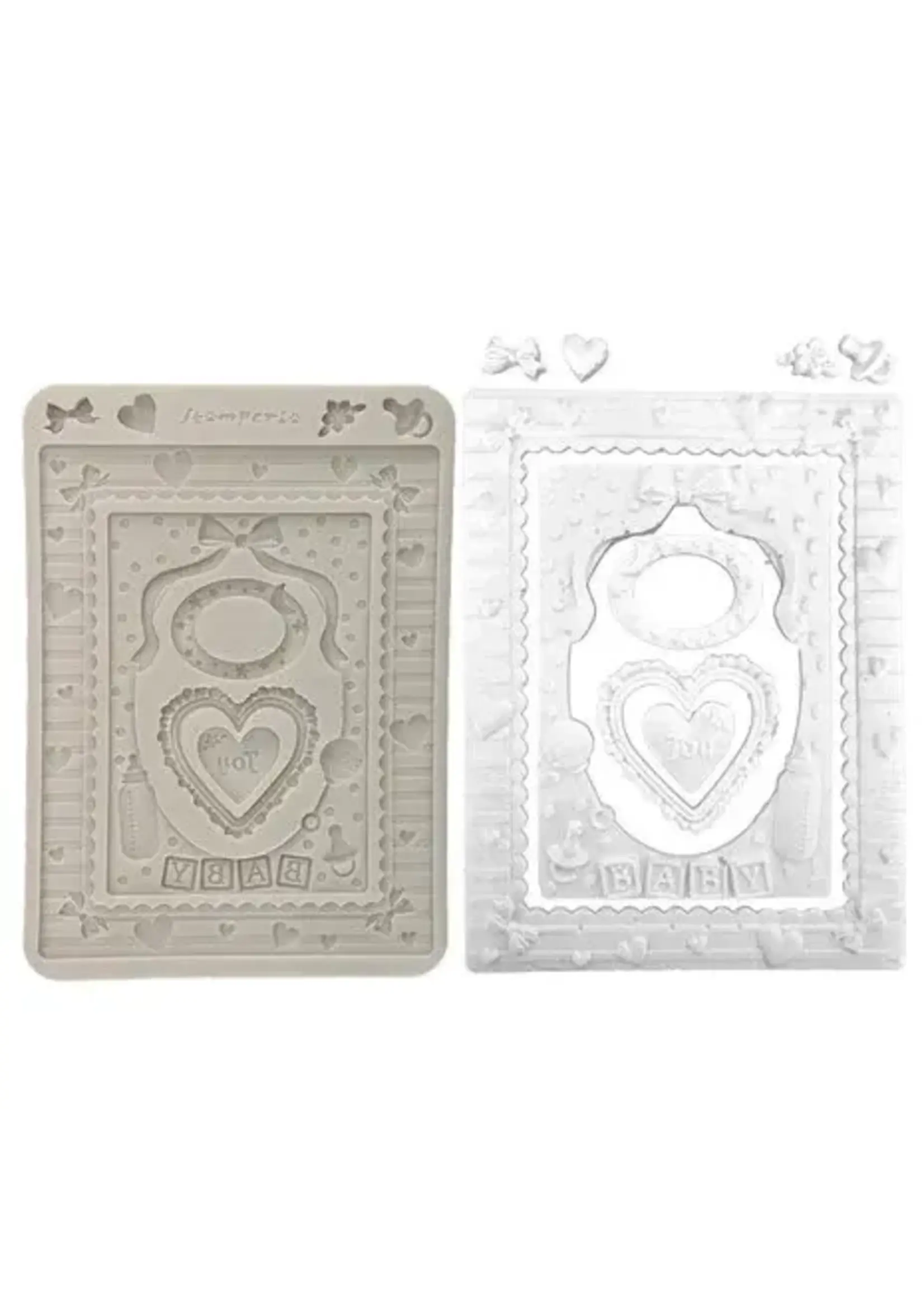 Baby A5 Silicon Mould Frames and Hearts (KACMA602)