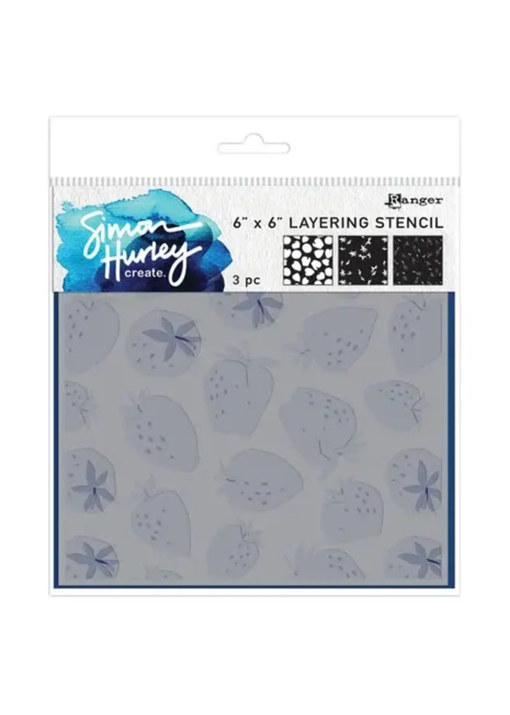 Simon Hurley create. Layering Stencils 6x6 Inch Very Berry (3pcs) (HUS88820)
