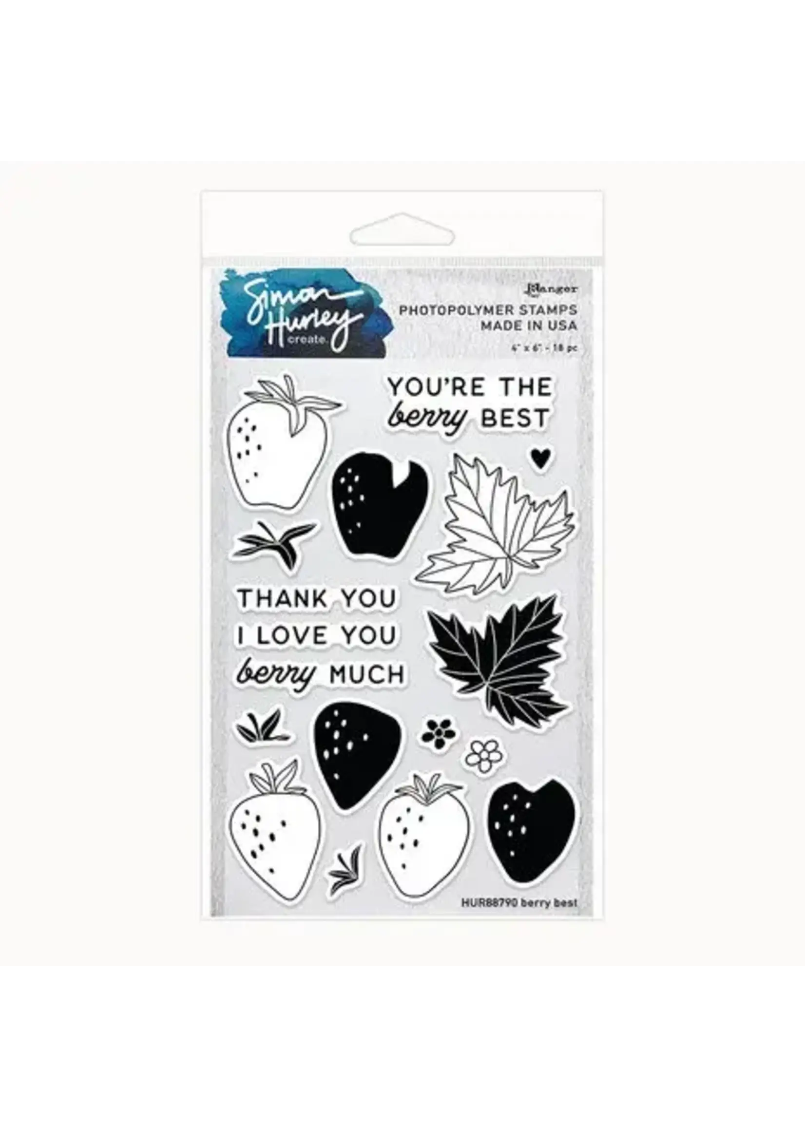 Simon Hurley create. Photopolymer Stamps 4x6 Inch Berry Best (HUR88790)