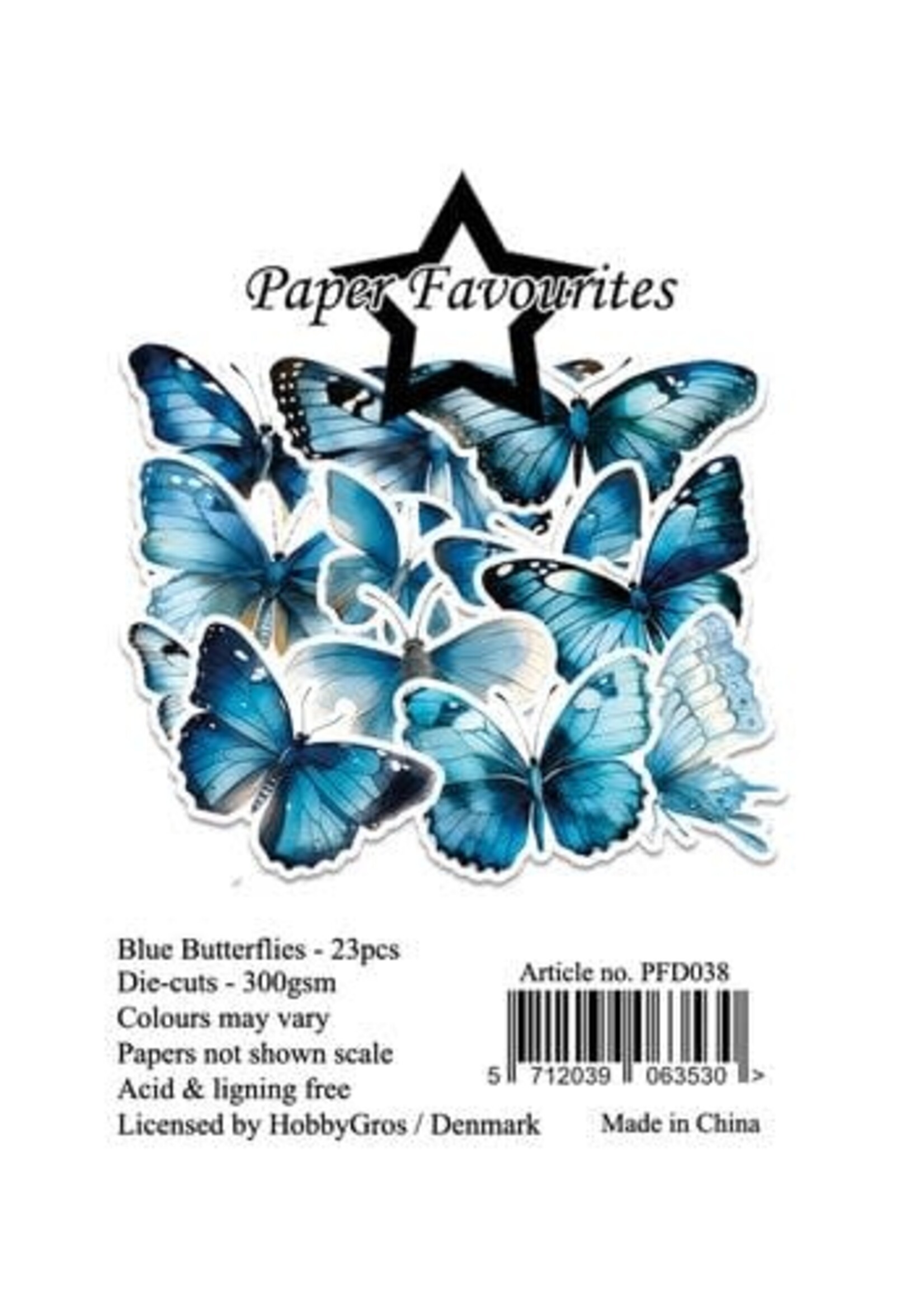Die-Cuts A7 Blue Butterflies (23pcs) (PFD038)