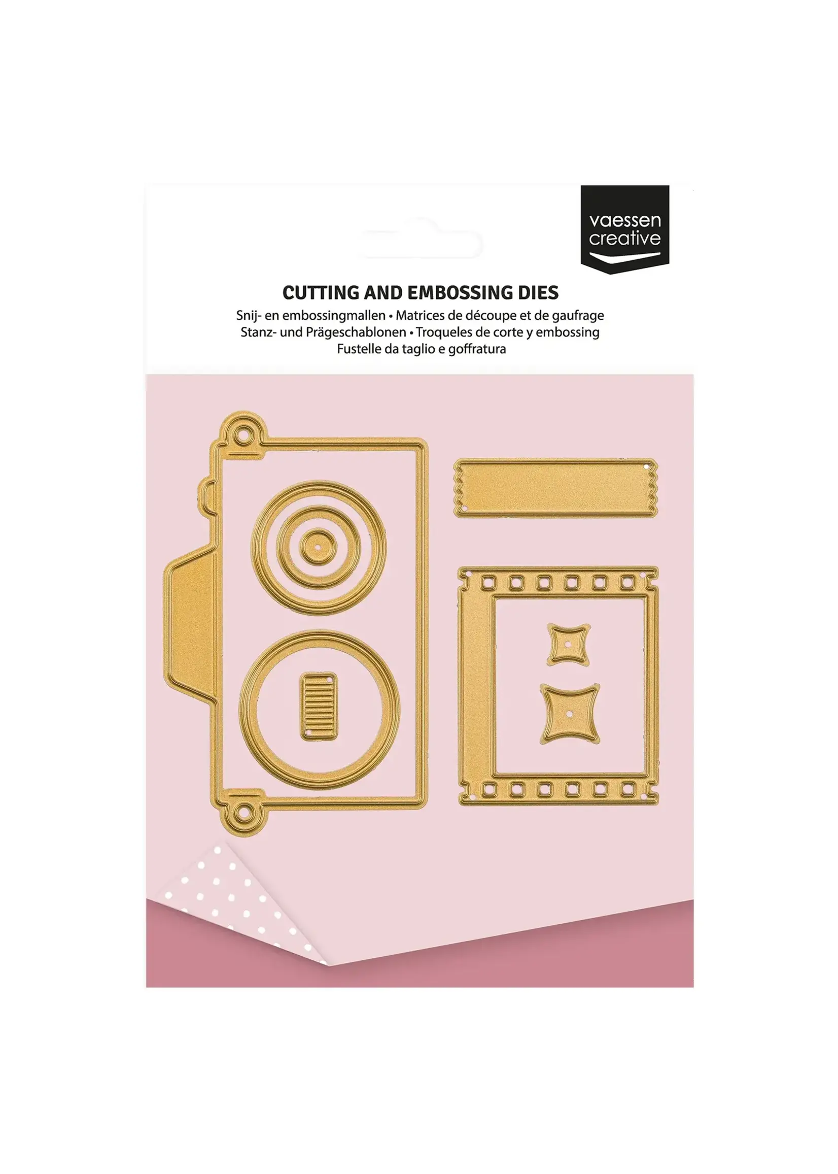 Vaessen Creative • Mini Snij- en Embossingmallen Vintage Camera 9st. Vaessen Creative  3625-0211