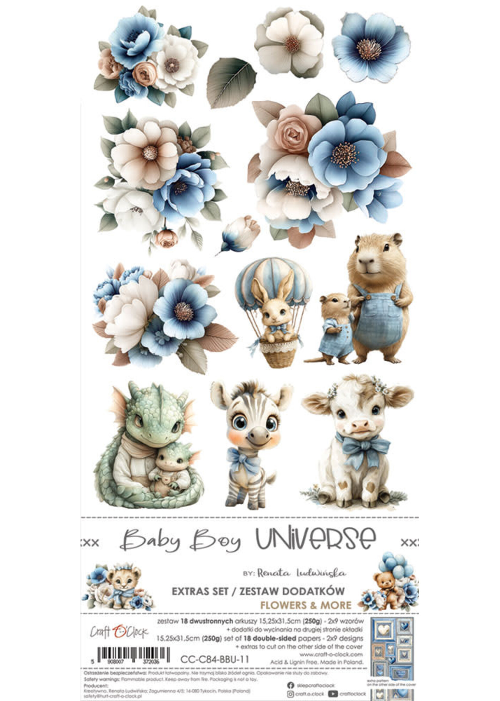BABY BOY UNIVERSE - EXTRA'S set - FLOWERS