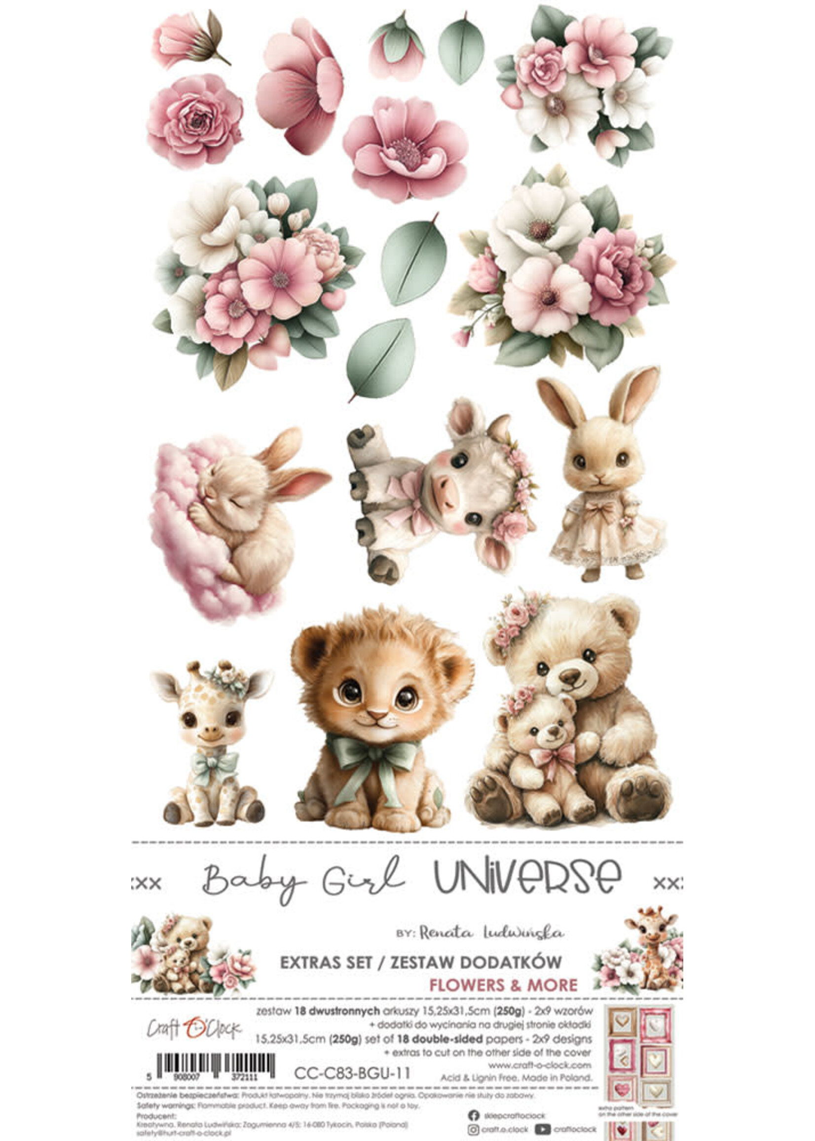 BABY GIRL UNIVERSE - EXTRAS set - FLOWERS