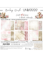 BABY GIRL UNIVERSE - een set papieren 20,3x20,3cm - BASIC