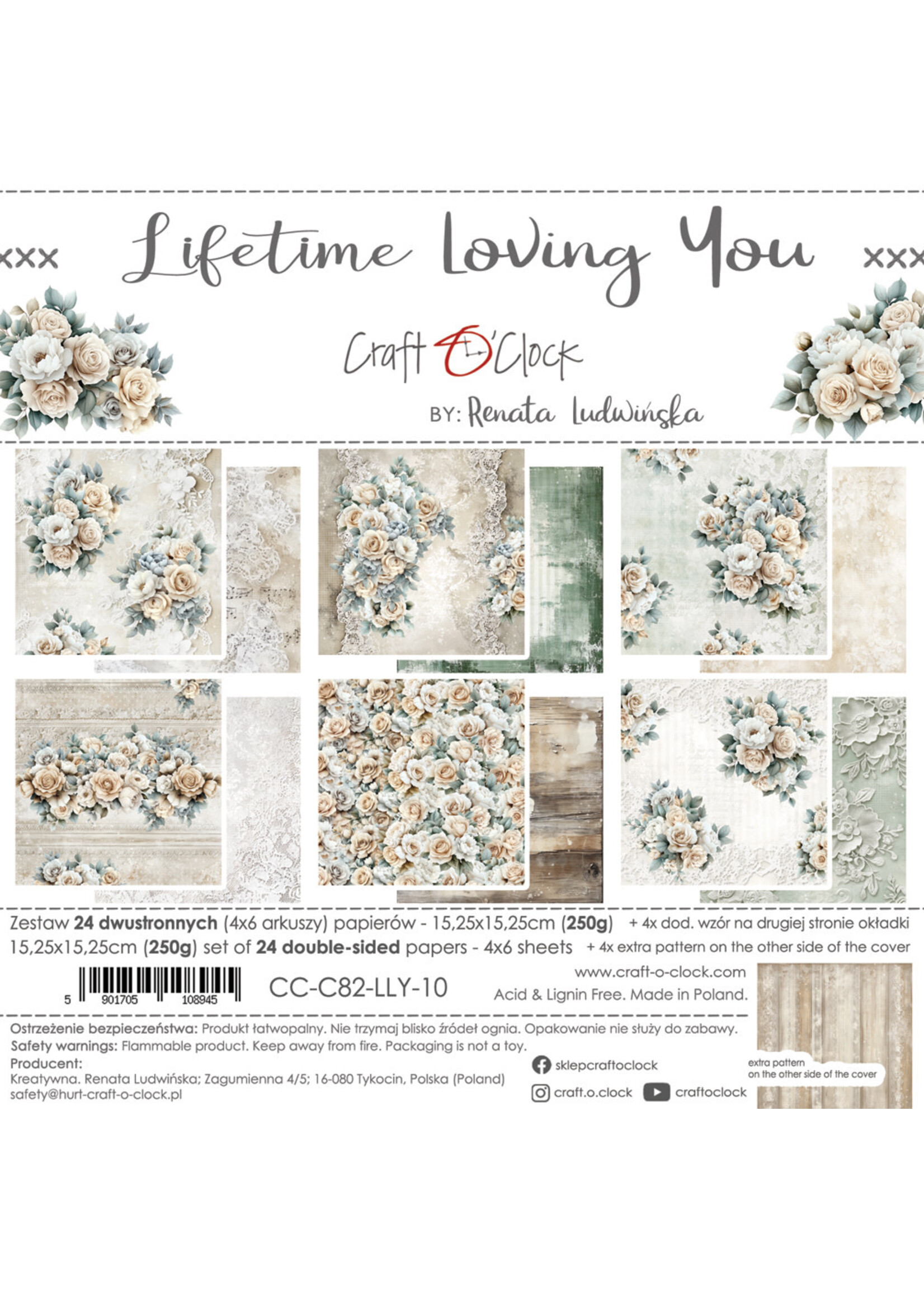 LEVENSLANGE LIEFDE VAN JOU - een set papieren 15,25x15,25cm