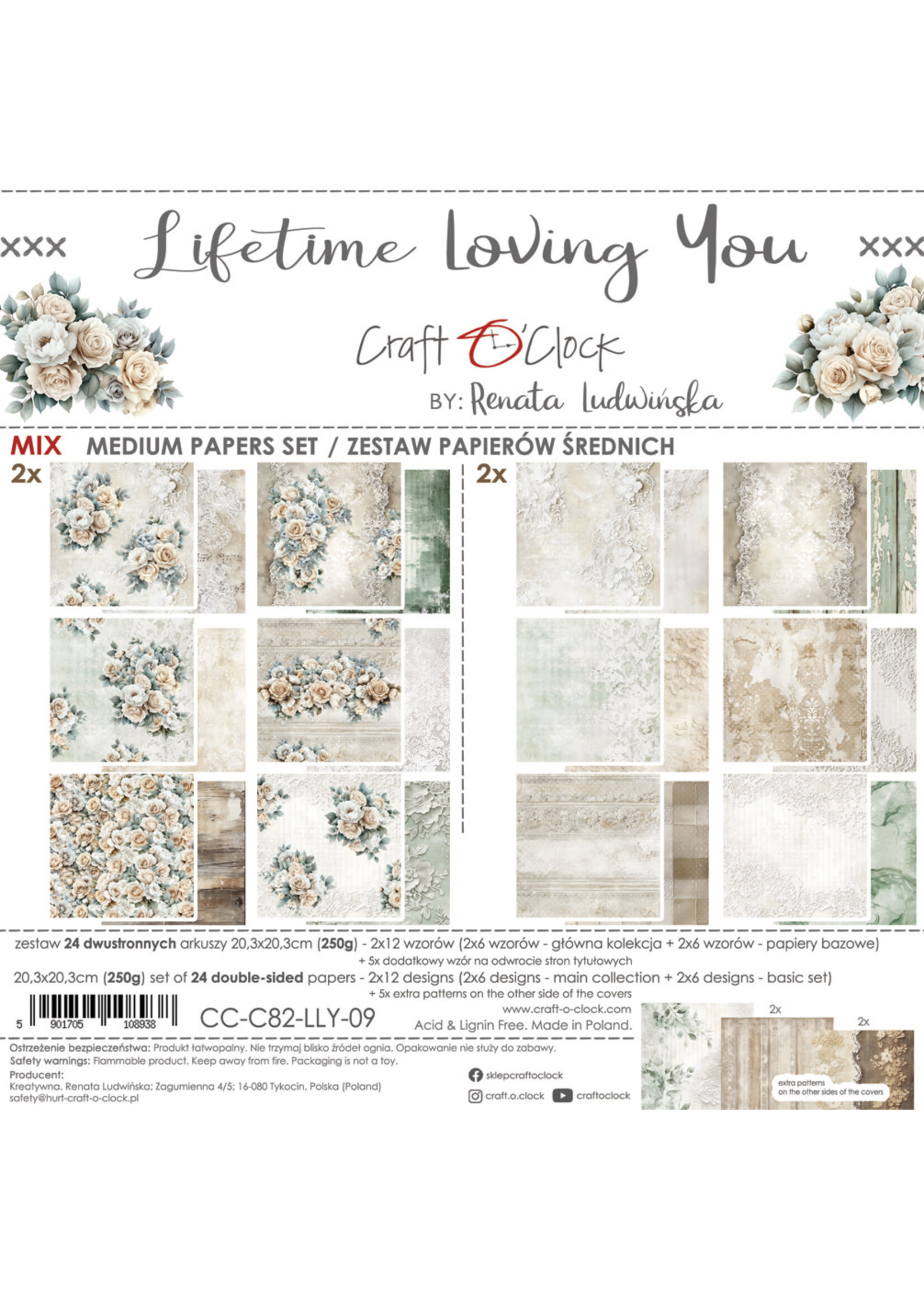 LIFETIME LOVING YOU - een set papieren 20,3x20,3cm - MIX