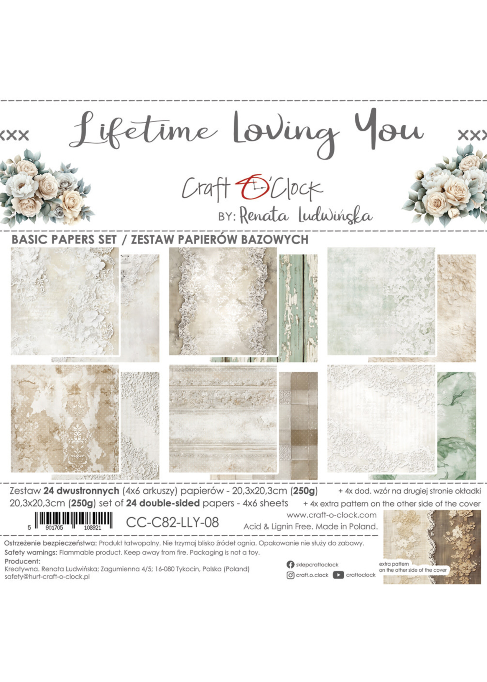 LIFETIME LOVING YOU - een set papieren 20,3x20,3cm - BASIC
