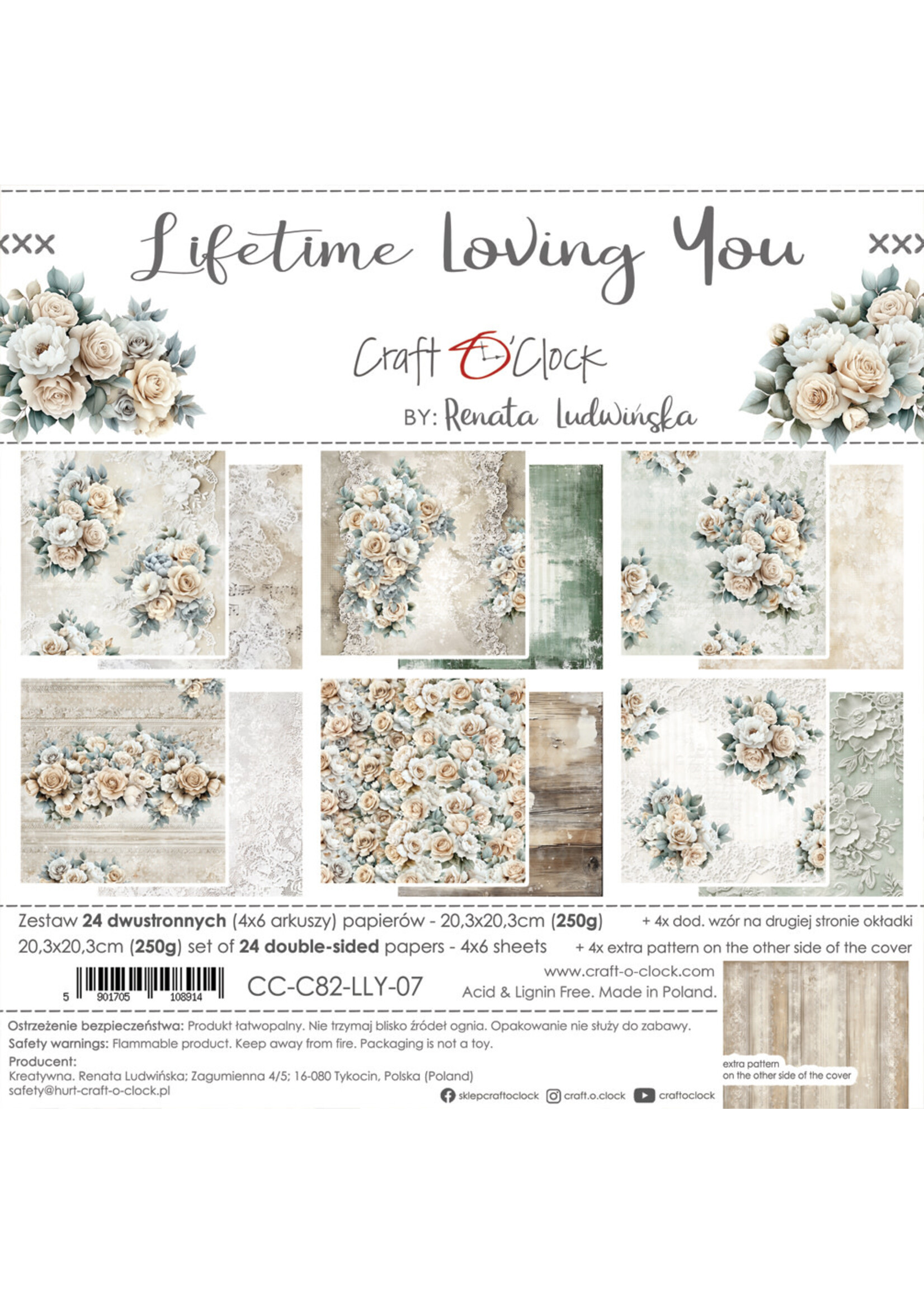 LEVENSLANGE LIEFDE VAN JOU - een set papieren 20,3x20,3 cm