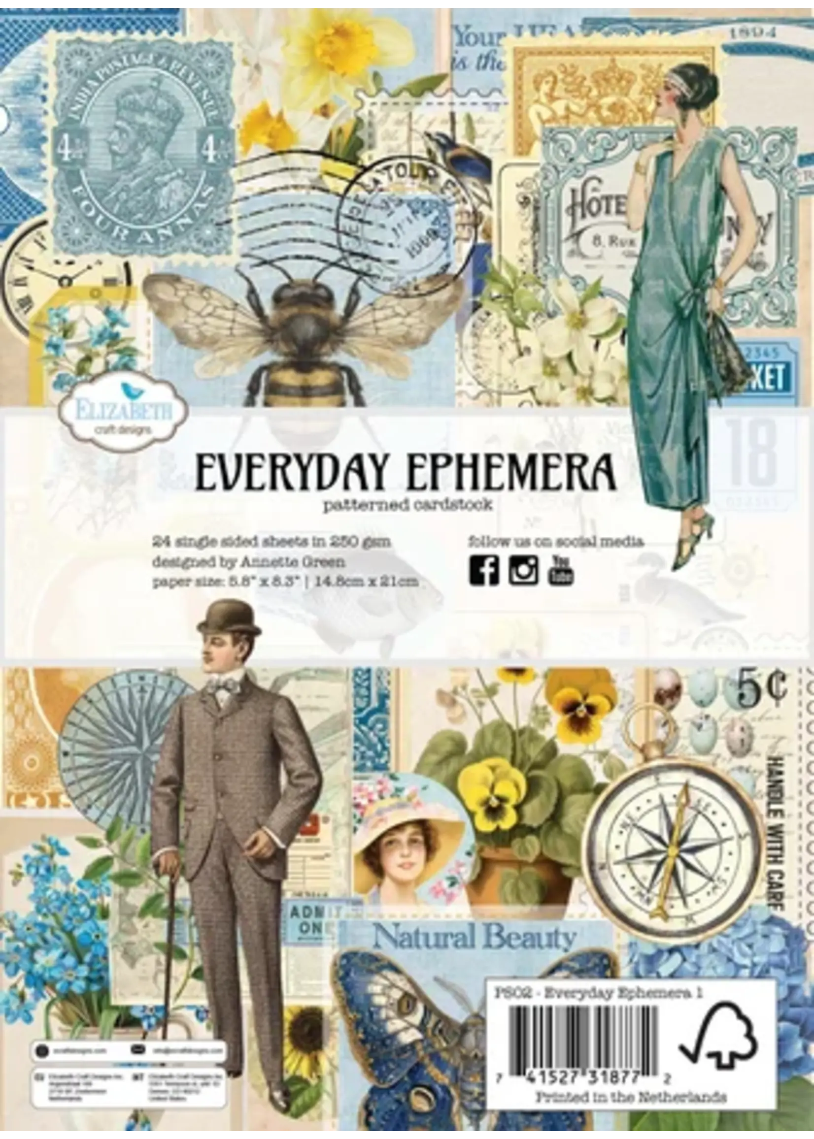 Delightful Discovery A5 Patterned Cardstock Everyday Ephemera (PS02)
