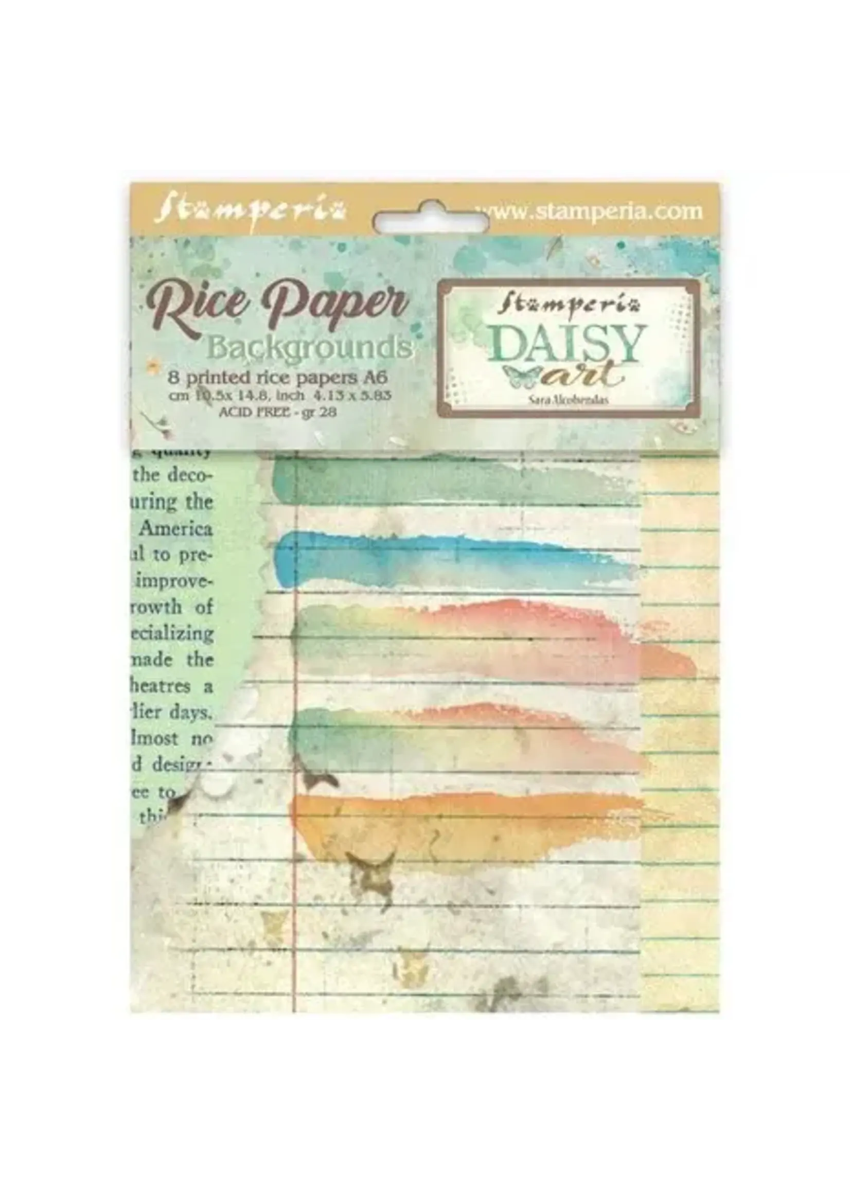 Daisy Art A6 Rice Paper Backgrounds (8pcs) (DFSAK6050)