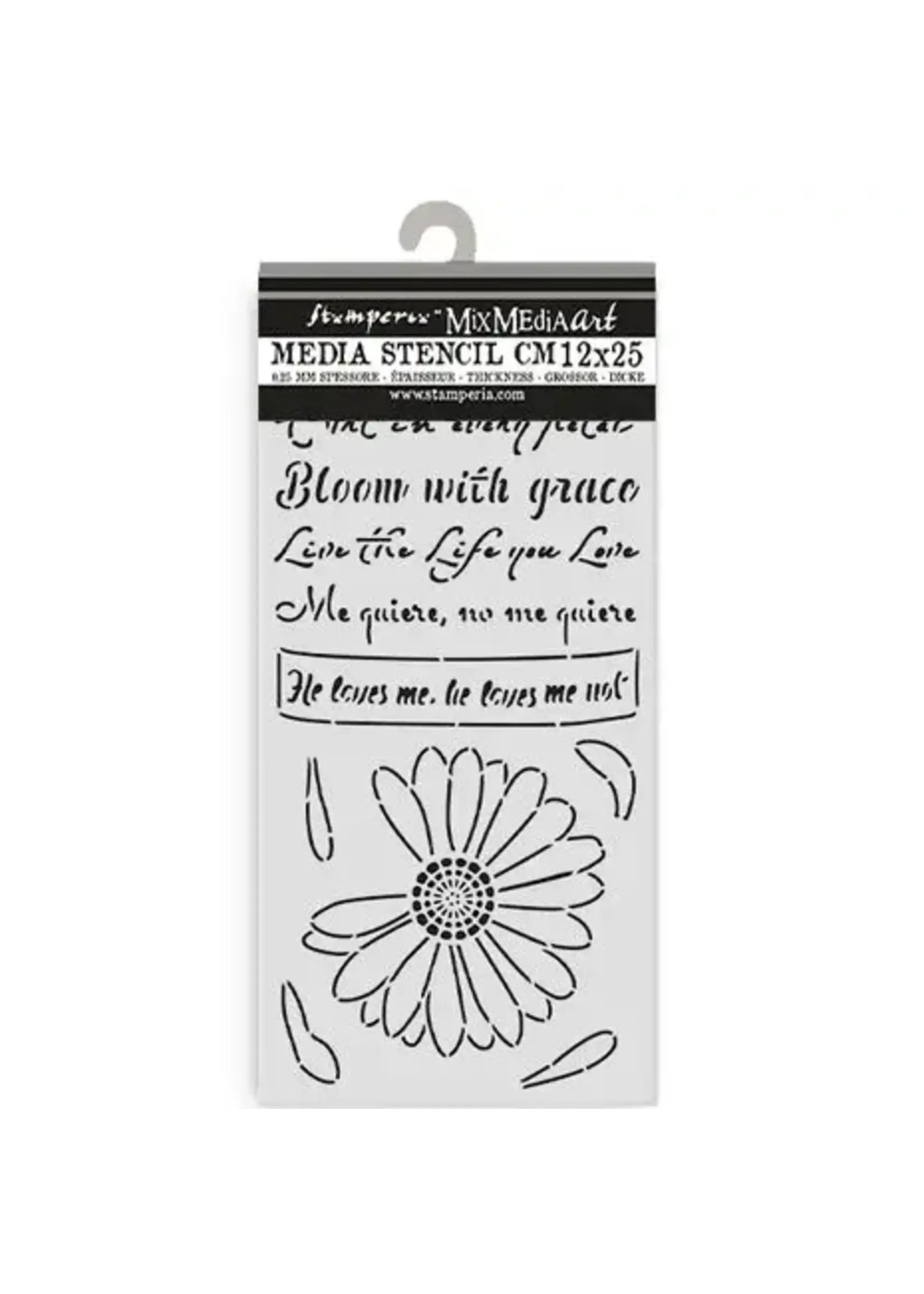 Daisy Art Thick Stencil 12x25cm He Loves me, He loves me Not (KSTDL147)