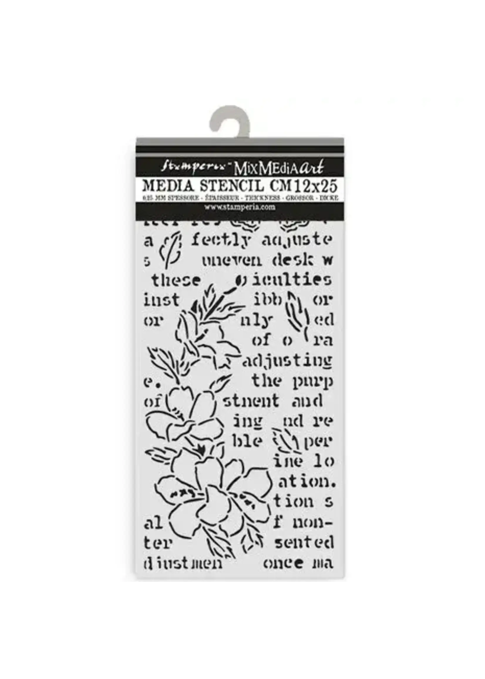 Secret Diary Thick Stencil 12x25cm Butterfly and Flower (KSTDL151)