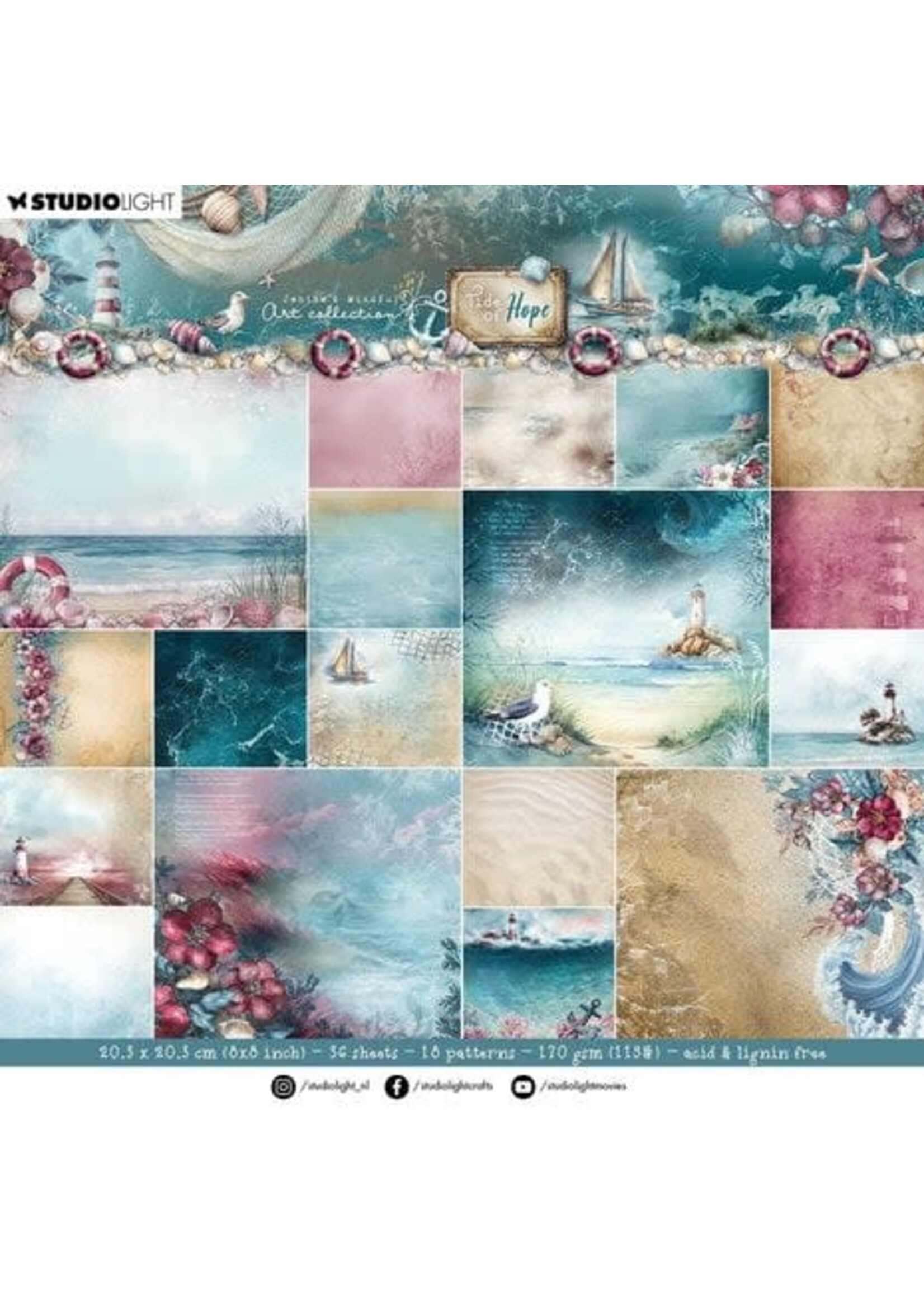 Tide of Hope Designer Paper Backgrounds (JMA-TH-DPP434) 20 x 20 cm
